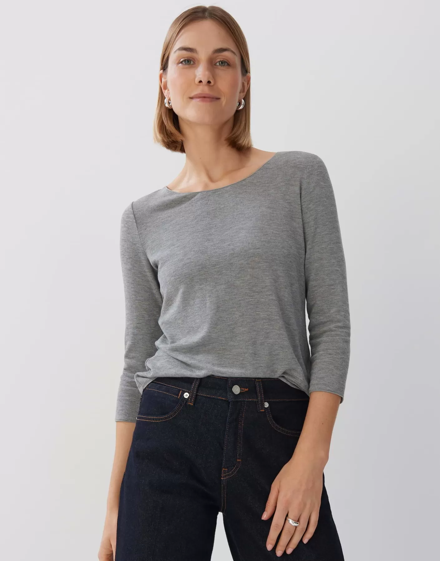 Basics<OPUS Commander Basicshirt Kirosa Soft Gris En Ligne good grey