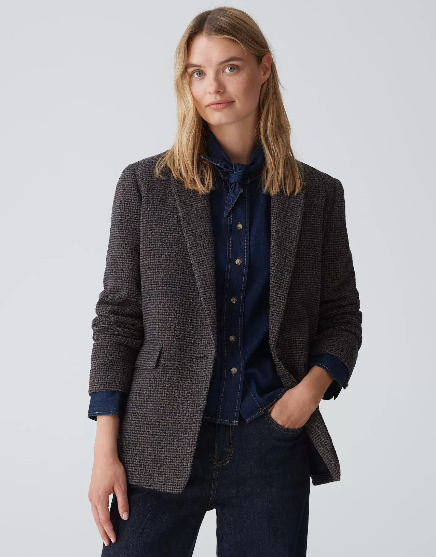 Blazer / Vestes | Meilleures Ventes<OPUS Commander Blazer En Laine Jendala Bleu En Ligne coal blue