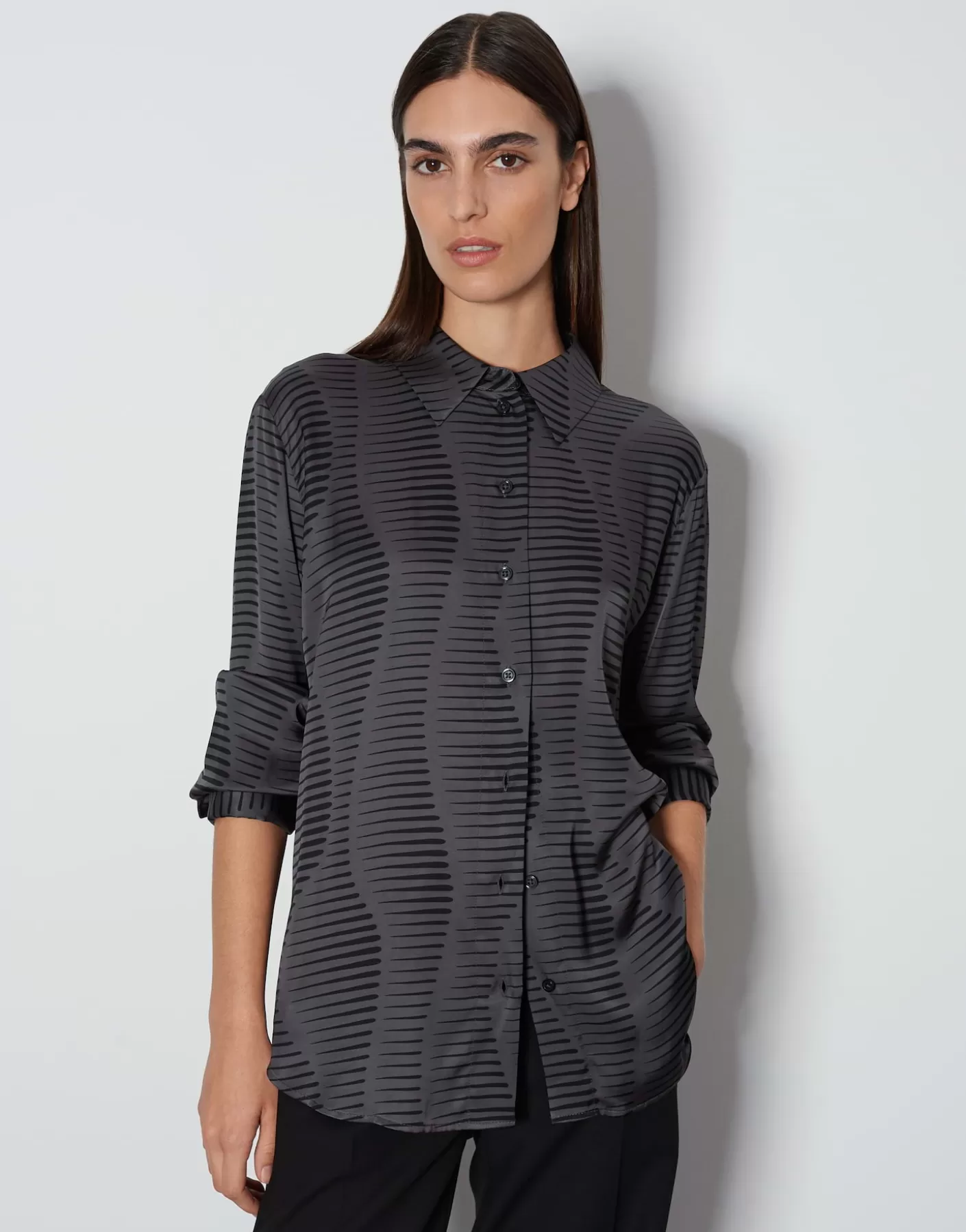 Chemisiers | Meilleures Ventes<OPUS Commander Blouse Avec Imprimé Zauryn Gris En Ligne silver moon