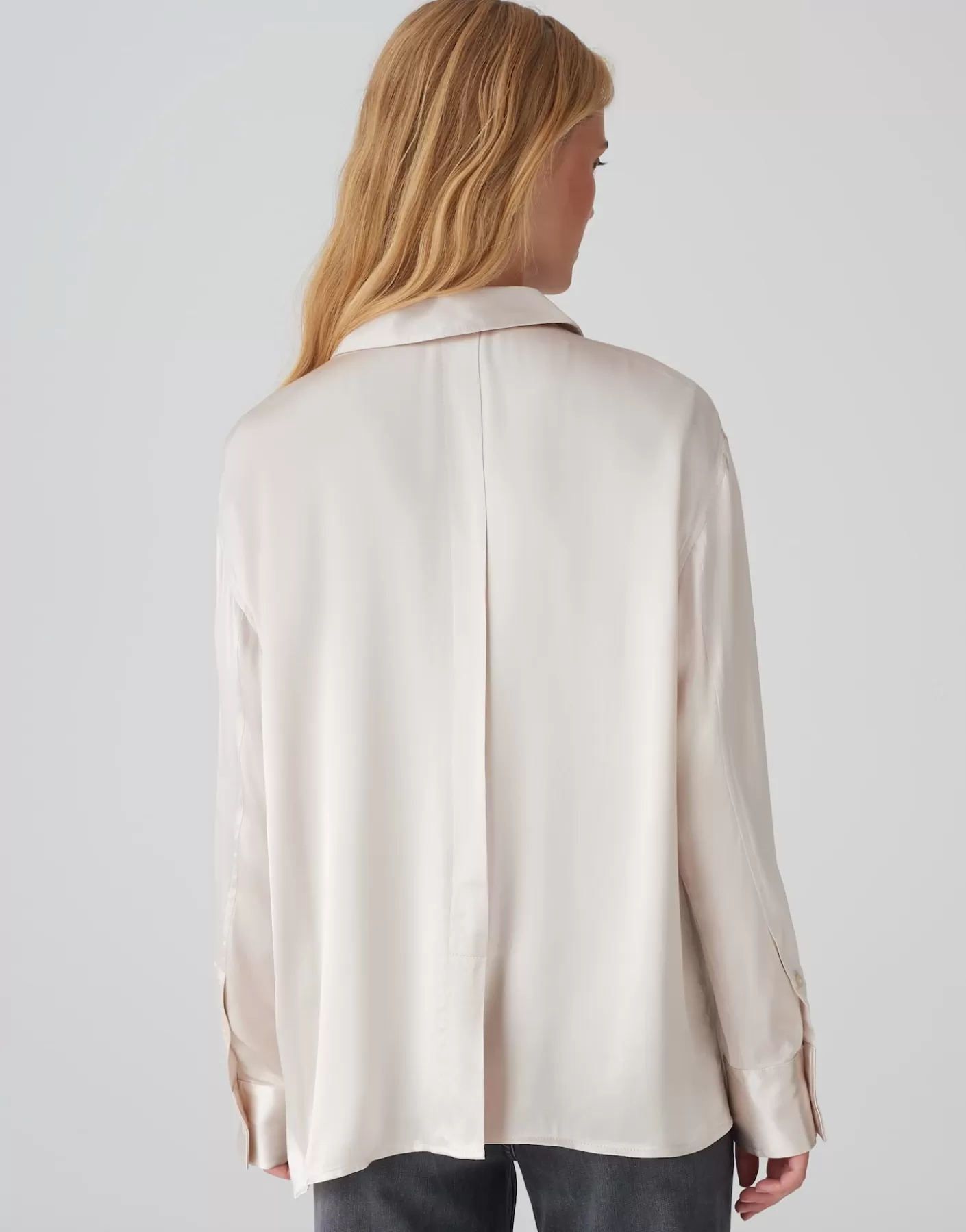 Meilleures Ventes<OPUS Commander Blouse En Satin Fenzy Beige En Ligne ivory