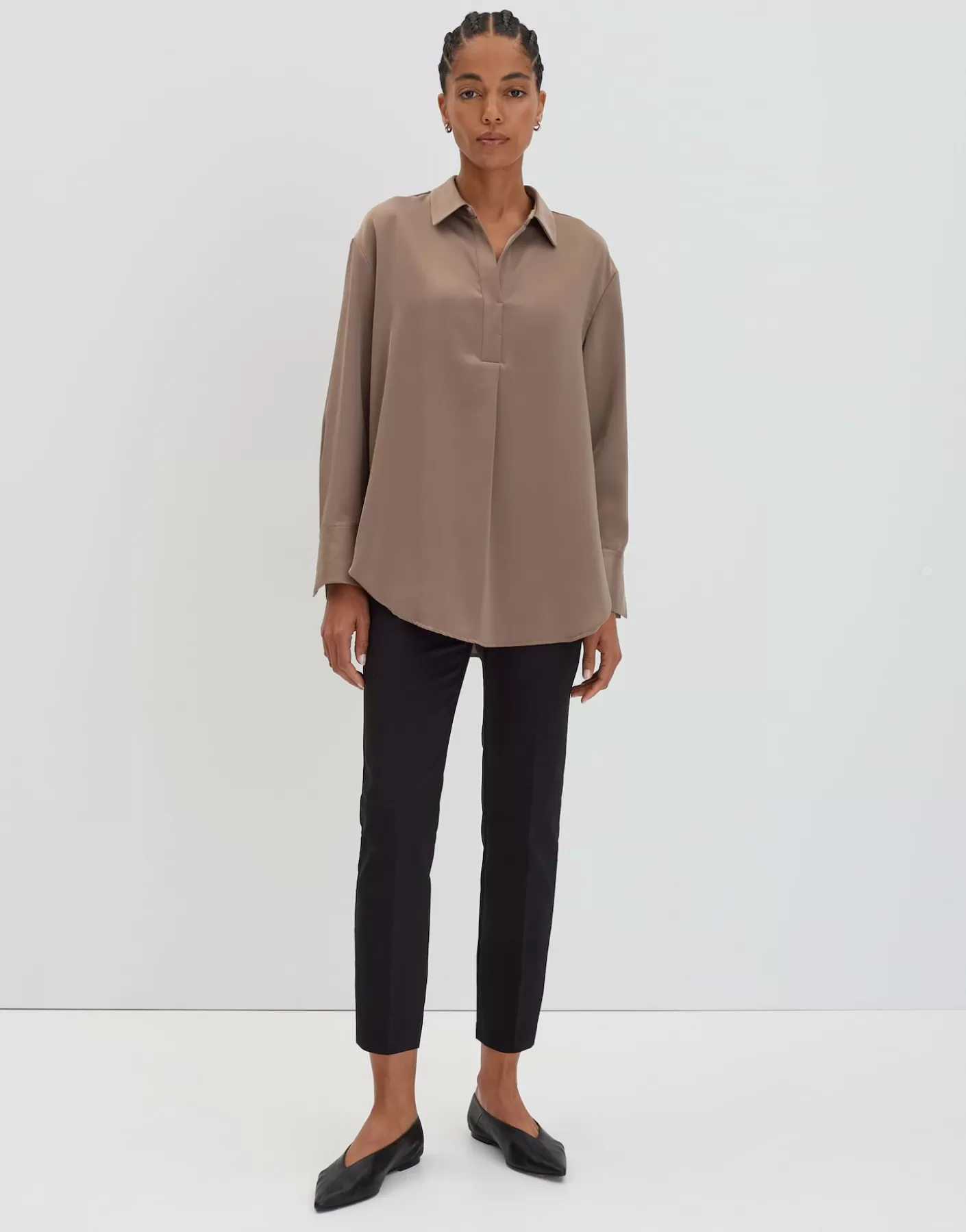 Chemisiers<OPUS Commander Blouse En Satin Zanza Beige En Ligne light taupe