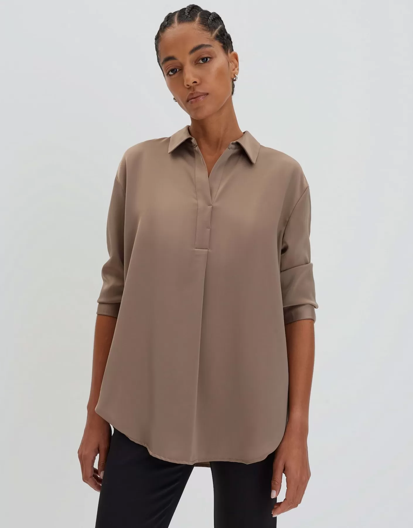 Chemisiers<OPUS Commander Blouse En Satin Zanza Beige En Ligne light taupe