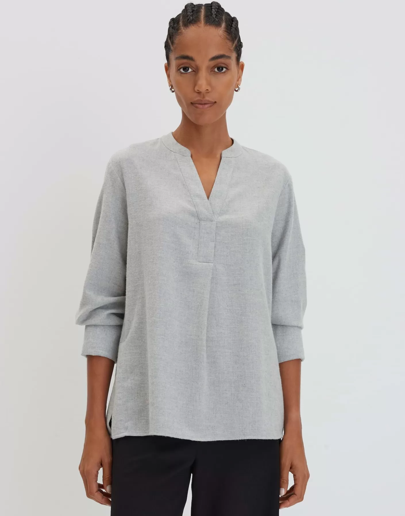 Chemisiers<OPUS Commander Blouse Oversize Zanell Gris En Ligne hazy fog melange