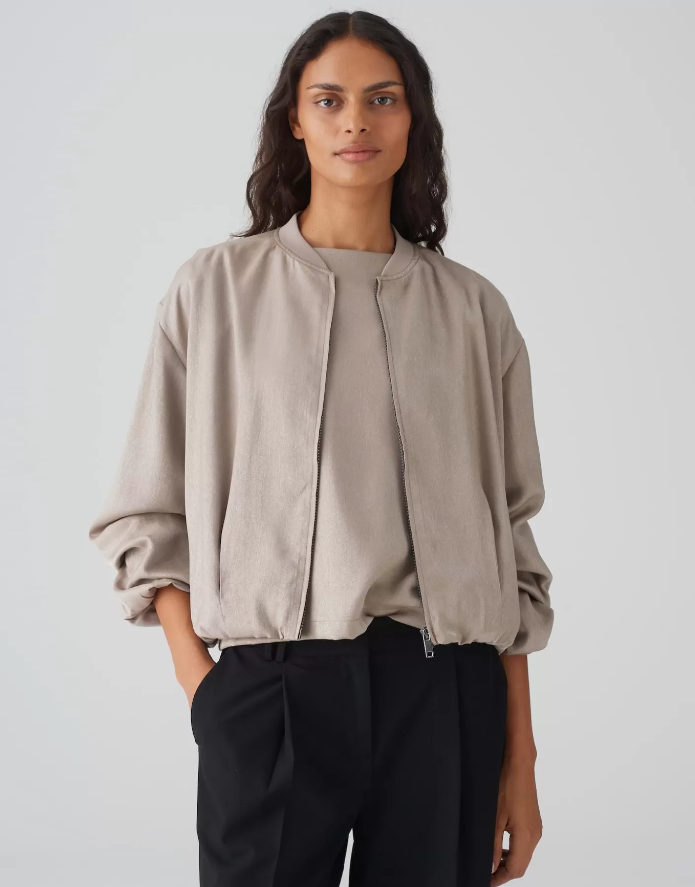 Blazer / Vestes | Meilleures Ventes<OPUS Commander Bombardier Jaletta Marron En Ligne warm taupe