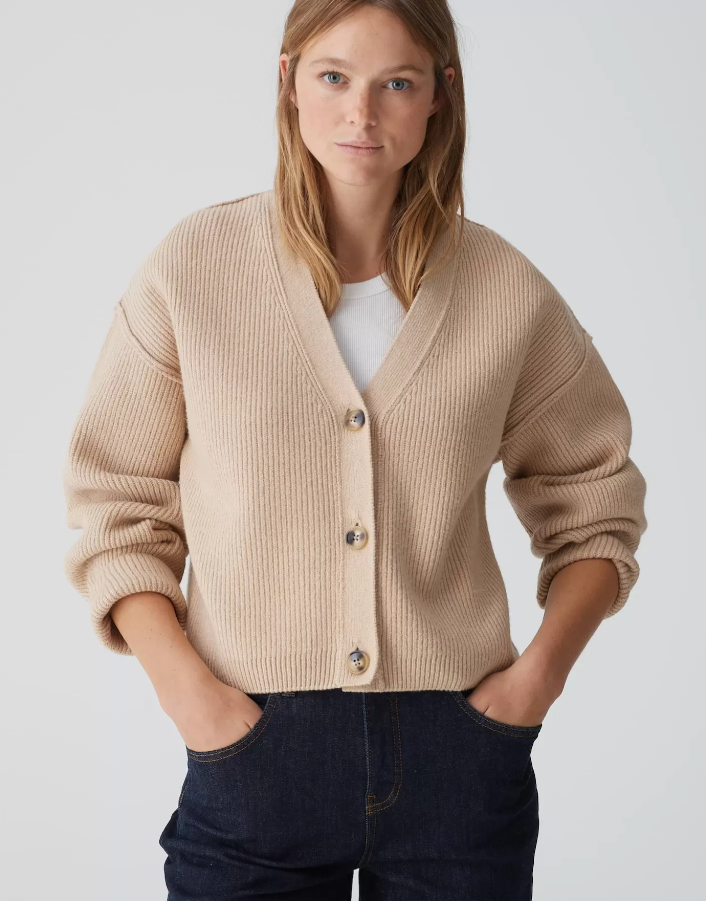 Maille<OPUS Commander Cardigan Dautuma Beige En Ligne macadamia