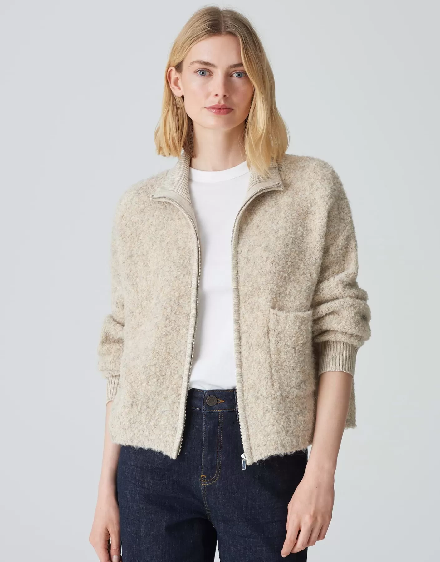 Maille<OPUS Commander Cardigan En Maille Darila Beige En Ligne macadamia