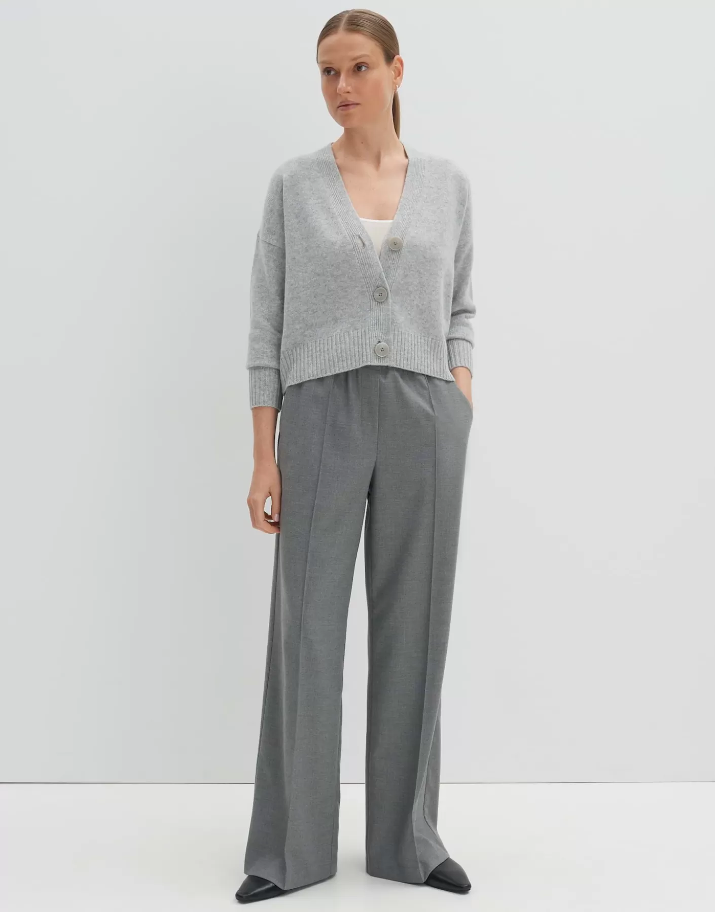 Maille<OPUS Commander Cardigan En Maille Tunja Gris En Ligne hazy fog melange