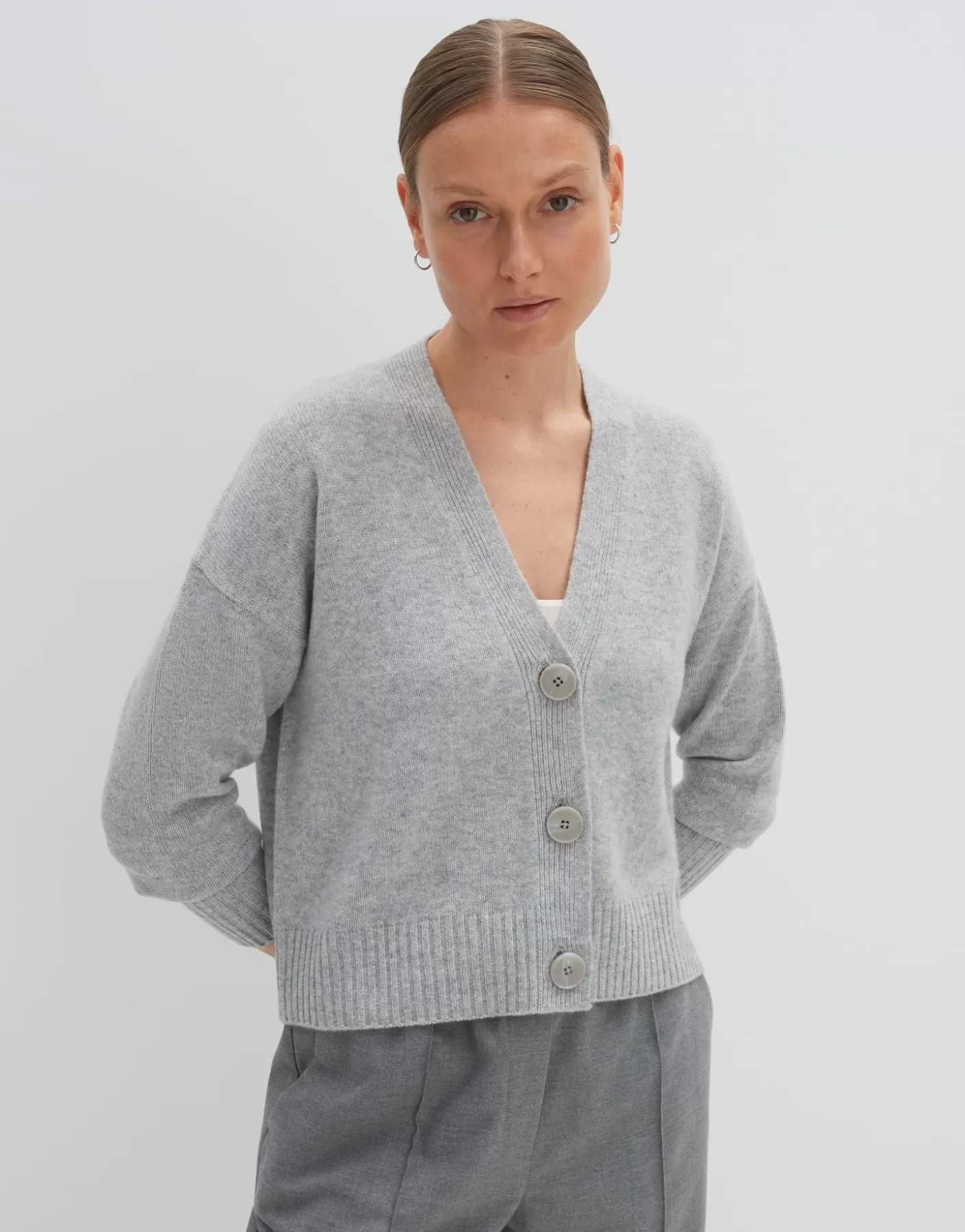 Maille<OPUS Commander Cardigan En Maille Tunja Gris En Ligne hazy fog melange