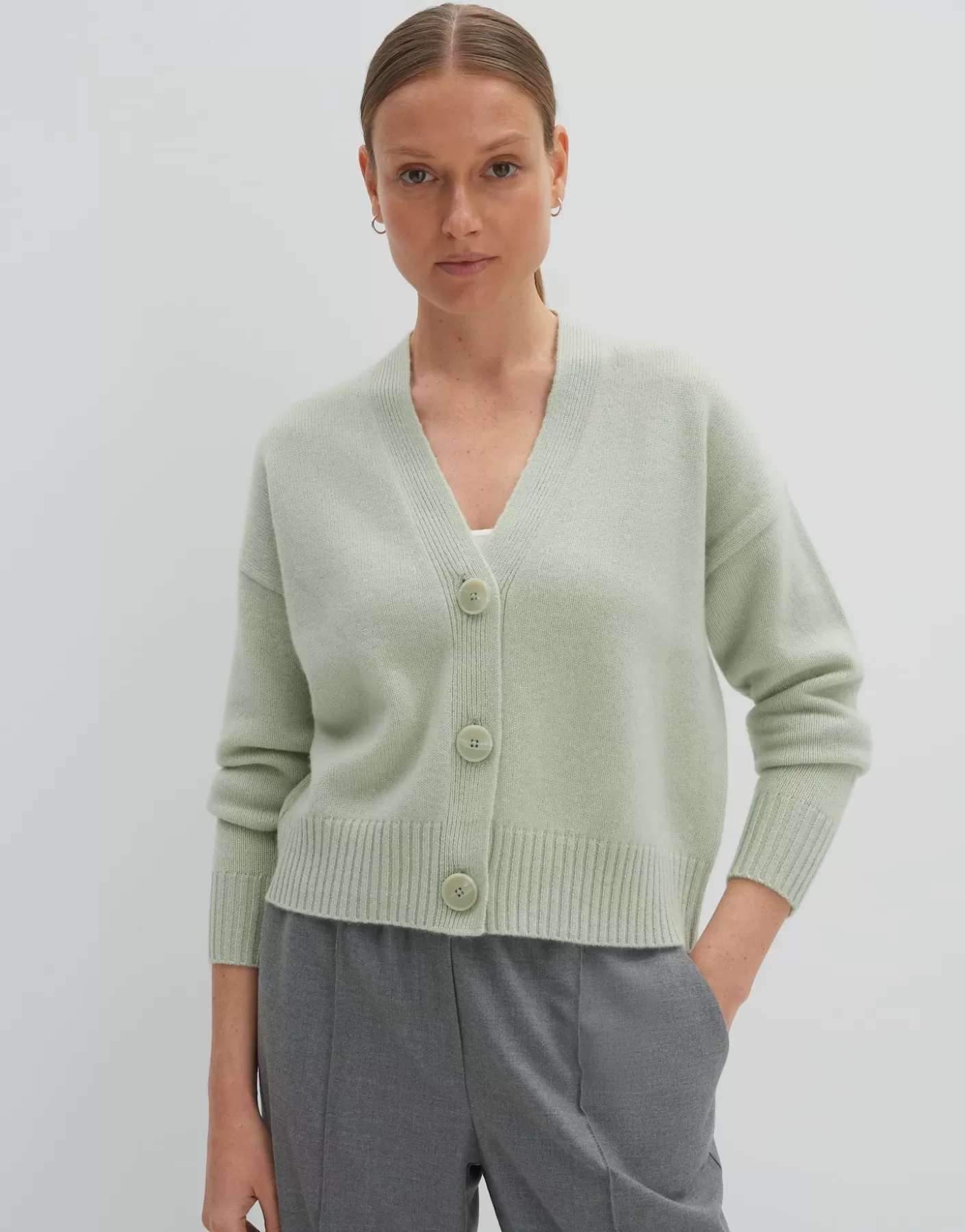 Maille<OPUS Commander Cardigan En Maille Tunja Vert En Ligne pale jade