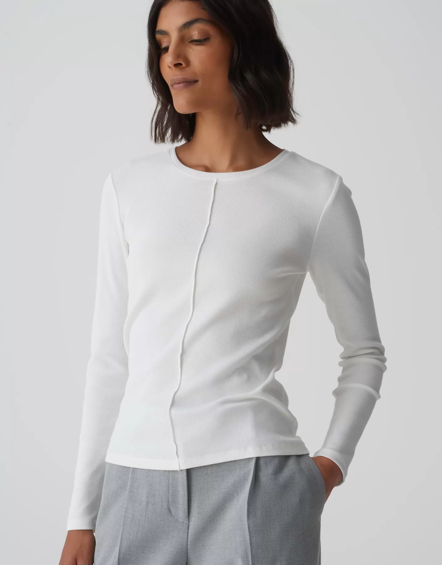 Basics | Chemises<OPUS Commander Chemise à Côtes Sadalie Blanc En Ligne milk