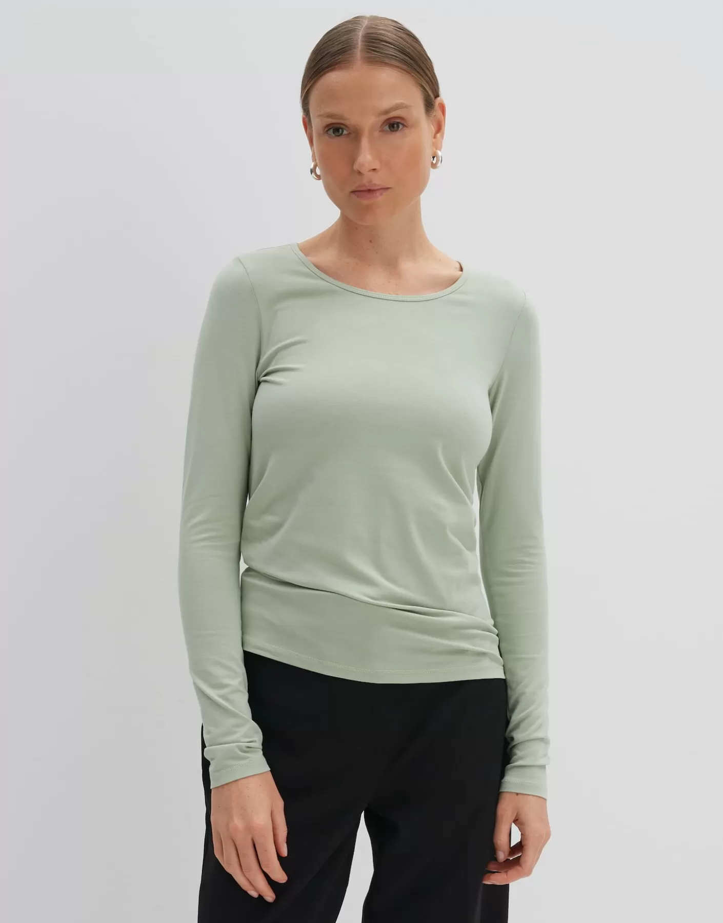 Basics<OPUS Commander Chemise à Manches Longues Kalia Vert En Ligne pale jade