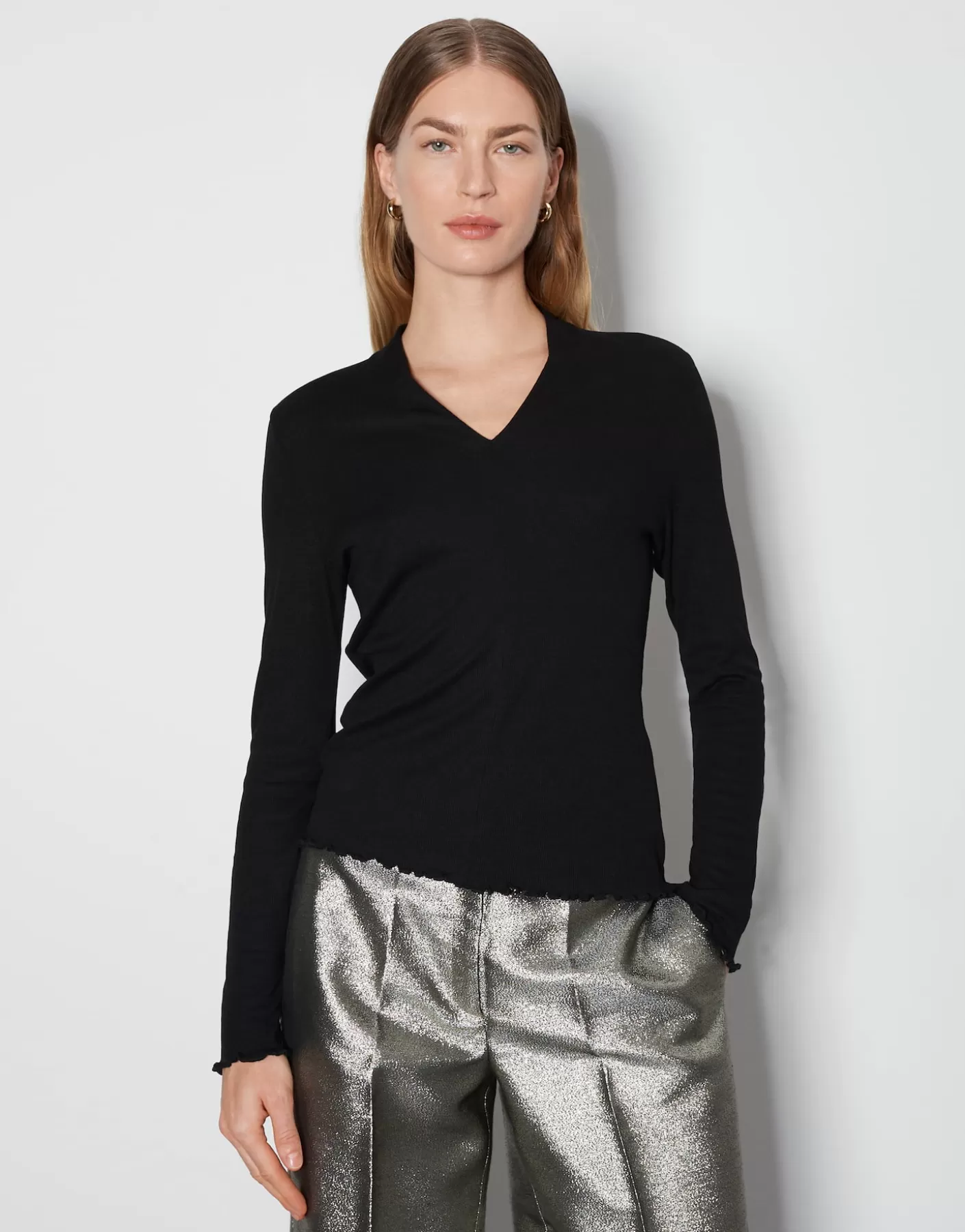 Meilleures Ventes<OPUS Commander Chemise Avec Col En V Kalya Noir En Ligne black