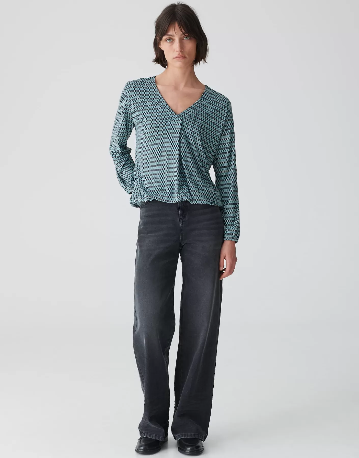Chemises<OPUS Commander Chemise Avec Col En V Sannah Tradition Bleu En Ligne glacier blue