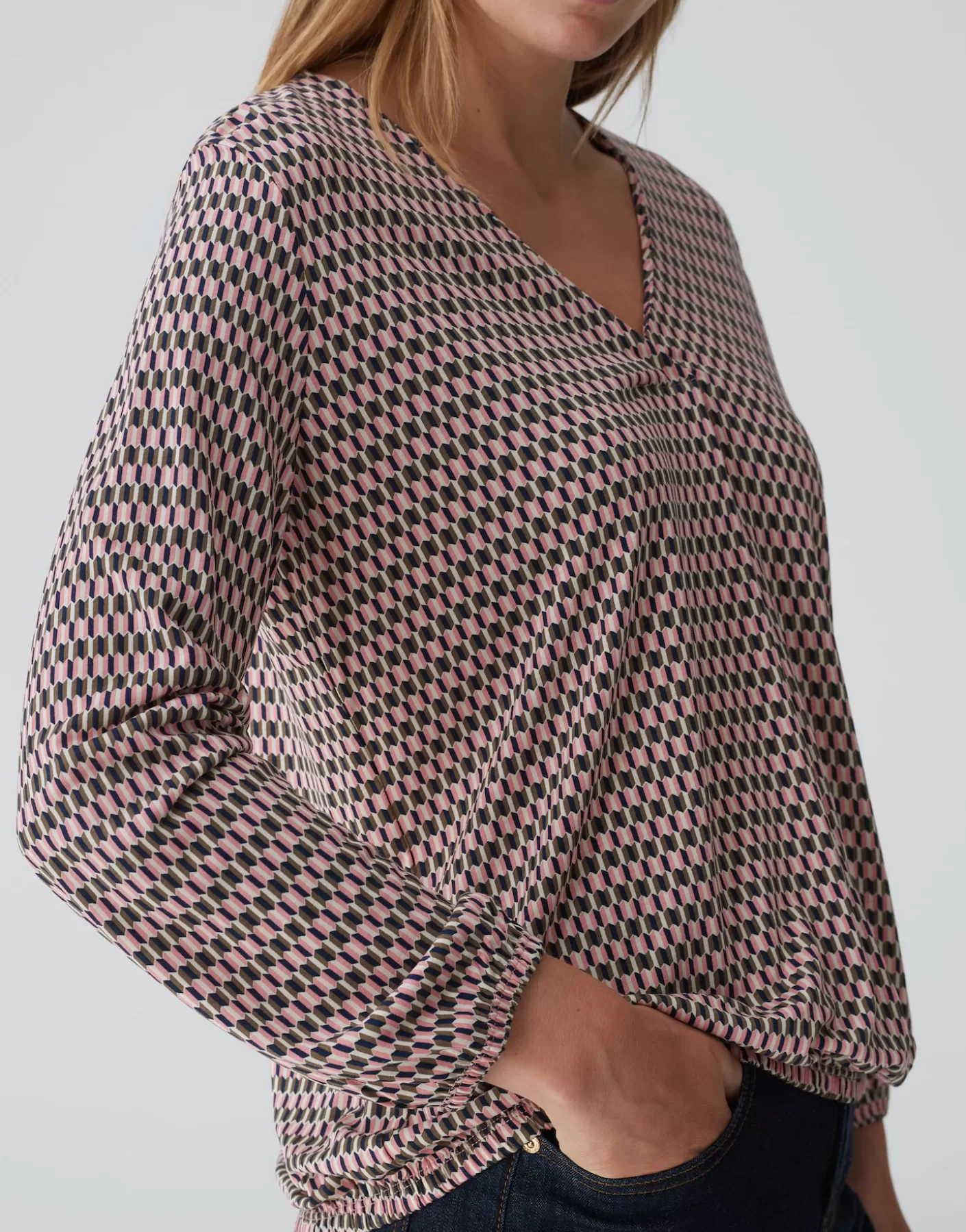 Chemises<OPUS Commander Chemise Avec Col En V Sannah Tradition Rose En Ligne mellow rose