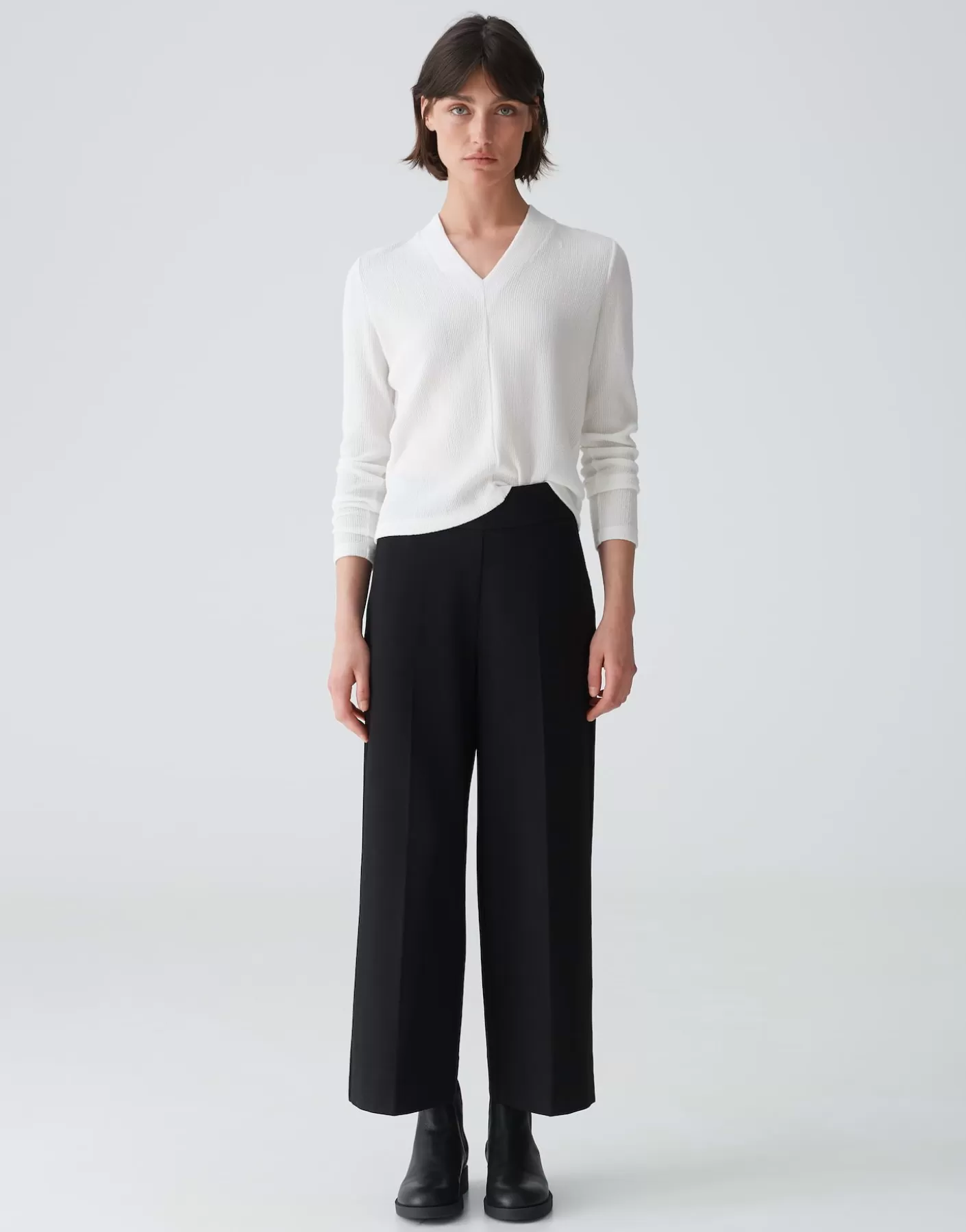 Chemises<OPUS Commander Chemise Avec Col En V Sujessi Blanc En Ligne milk