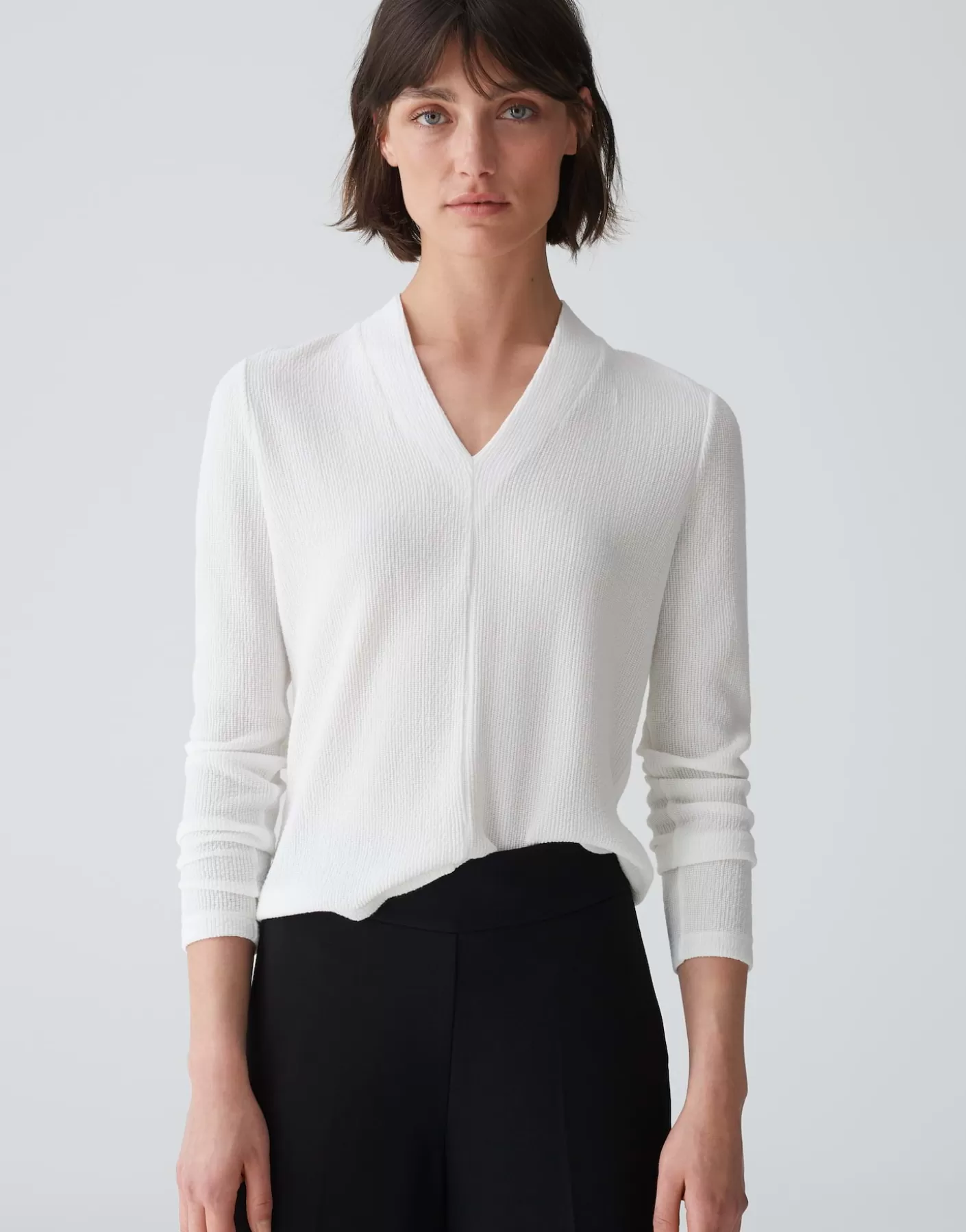Chemises<OPUS Commander Chemise Avec Col En V Sujessi Blanc En Ligne milk