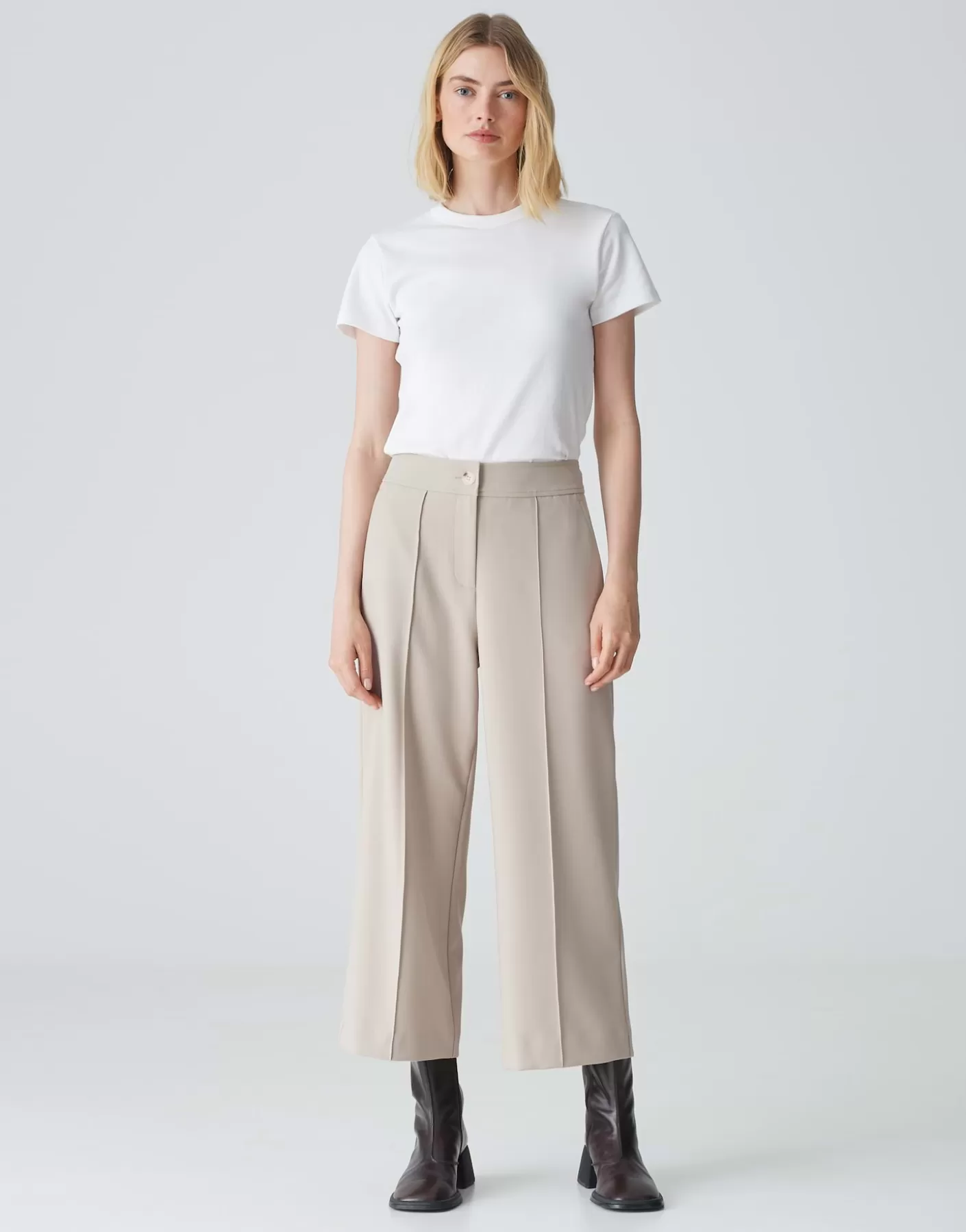 Pantalons<OPUS Commander Culotte Malino Beige En Ligne macadamia