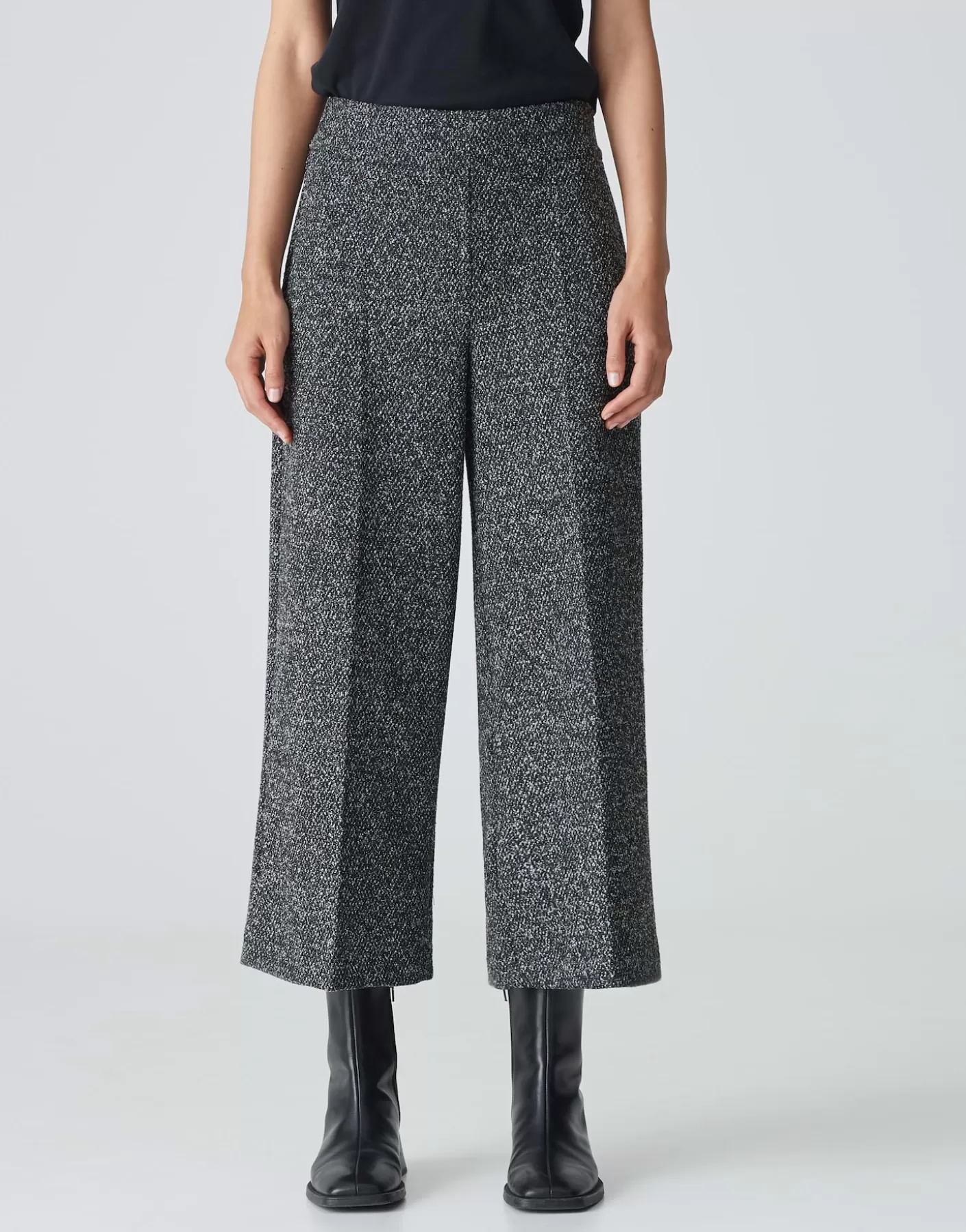 Pantalons | Meilleures Ventes<OPUS Commander Culotte Misha Boucle Noir En Ligne black