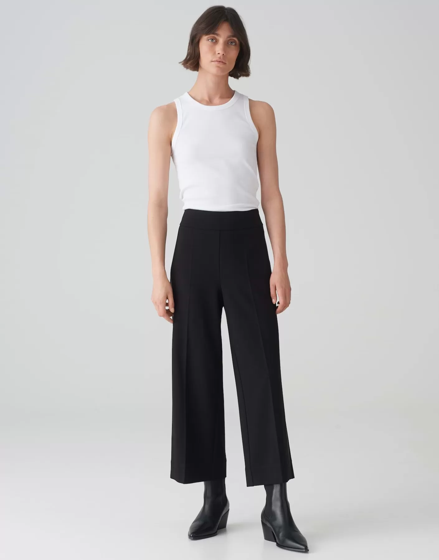 Pantalons | Meilleures Ventes<OPUS Commander Culotte Misha Satin Noir En Ligne black