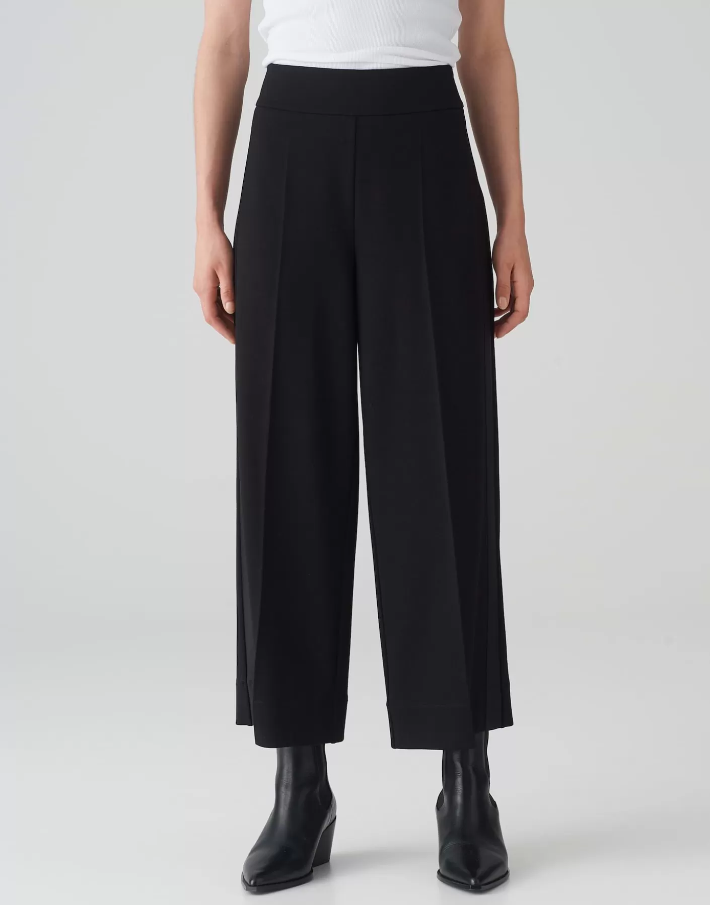 Pantalons | Meilleures Ventes<OPUS Commander Culotte Misha Satin Noir En Ligne black