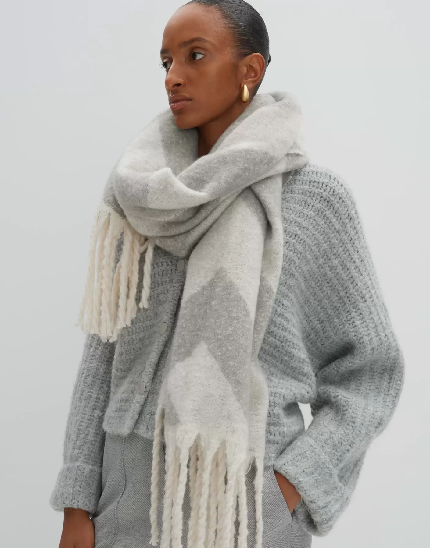 Accessoires<OPUS Commander Foulard Binto Scarf Gris En Ligne hazy fog melange