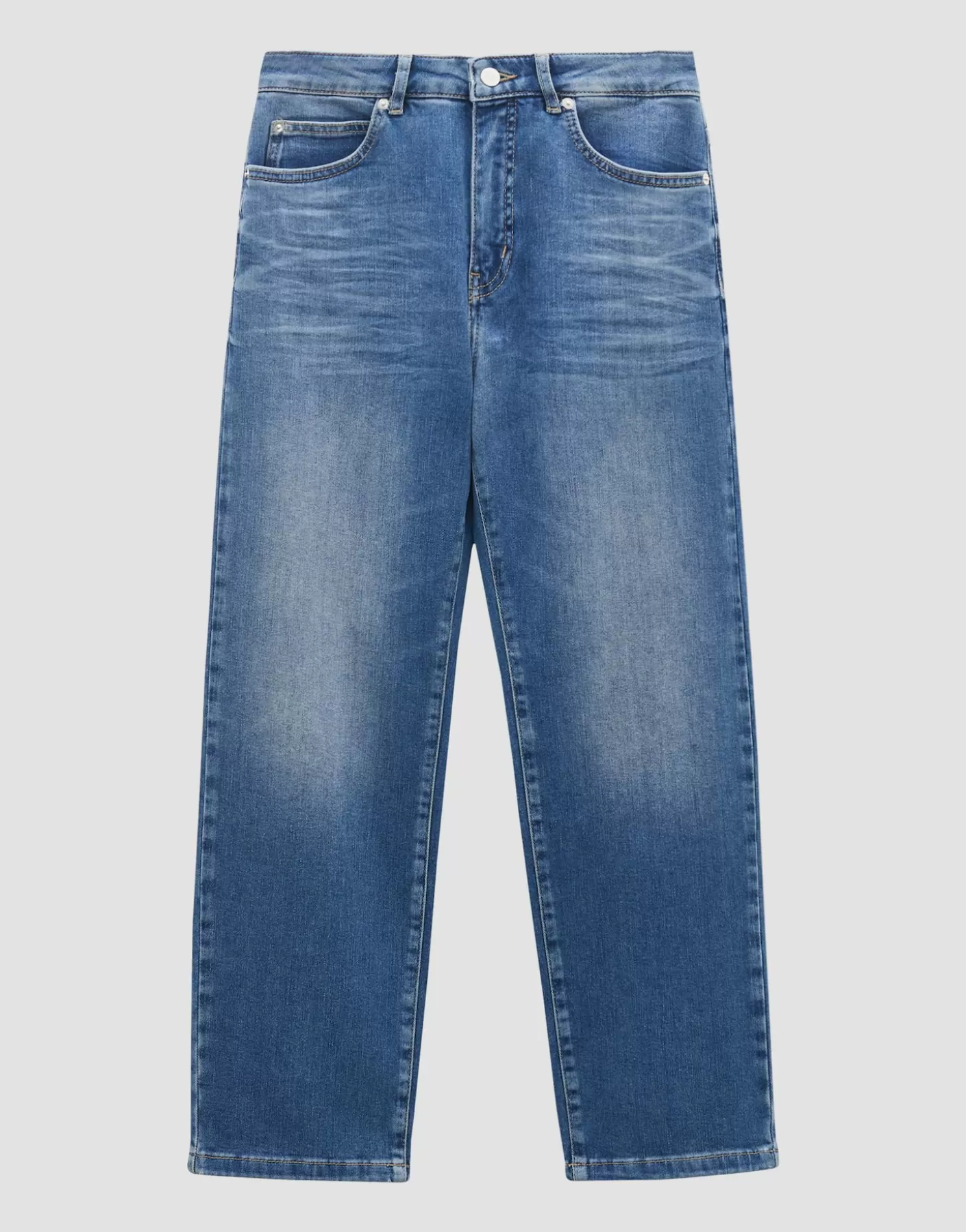 Jeans<OPUS Commander Jean Court Et Décontracté Corah Bleu En Ligne mid dusty blue