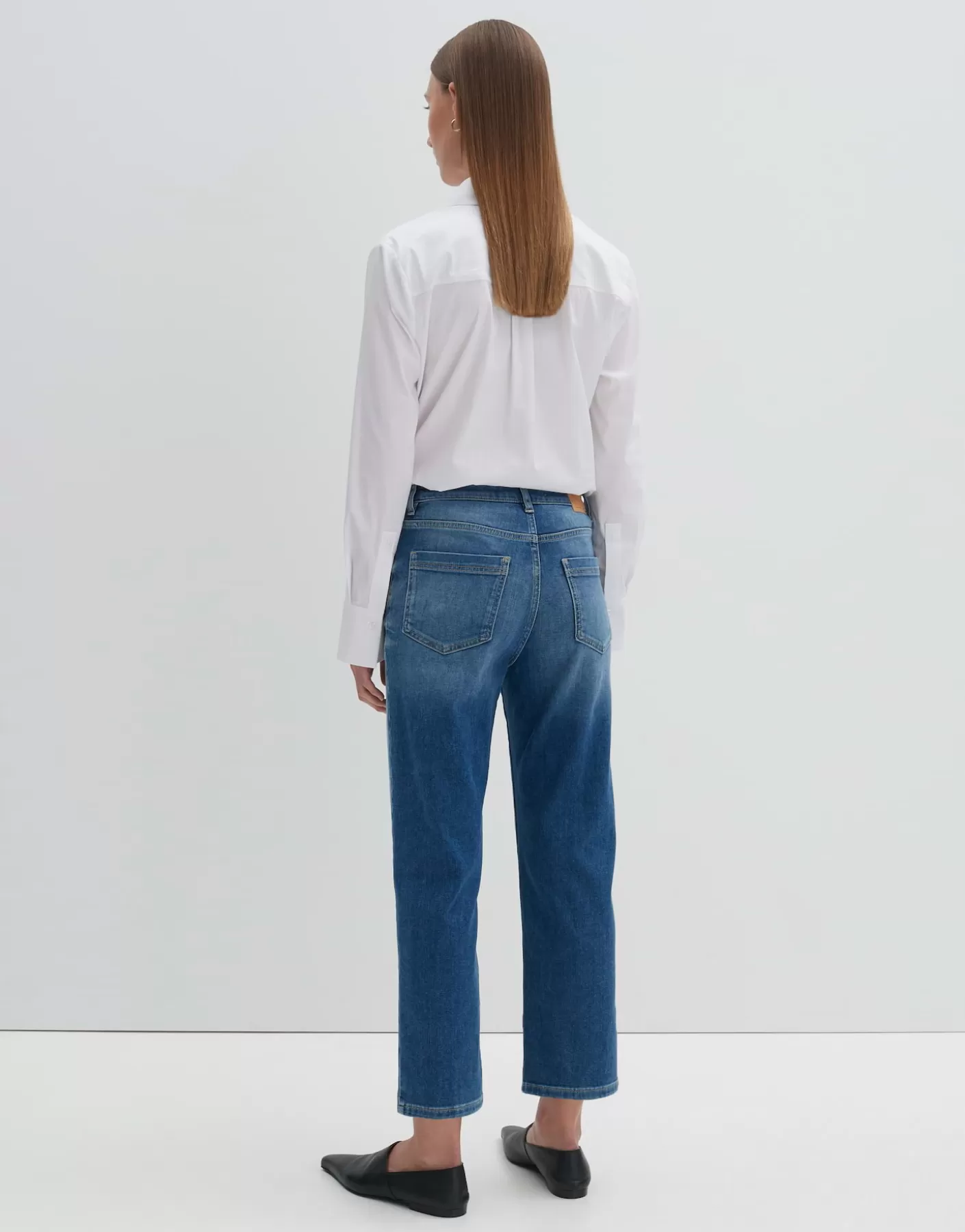 Jeans<OPUS Commander Jean Court Et Décontracté Corah Iconic Bleu En Ligne mid dusty blue