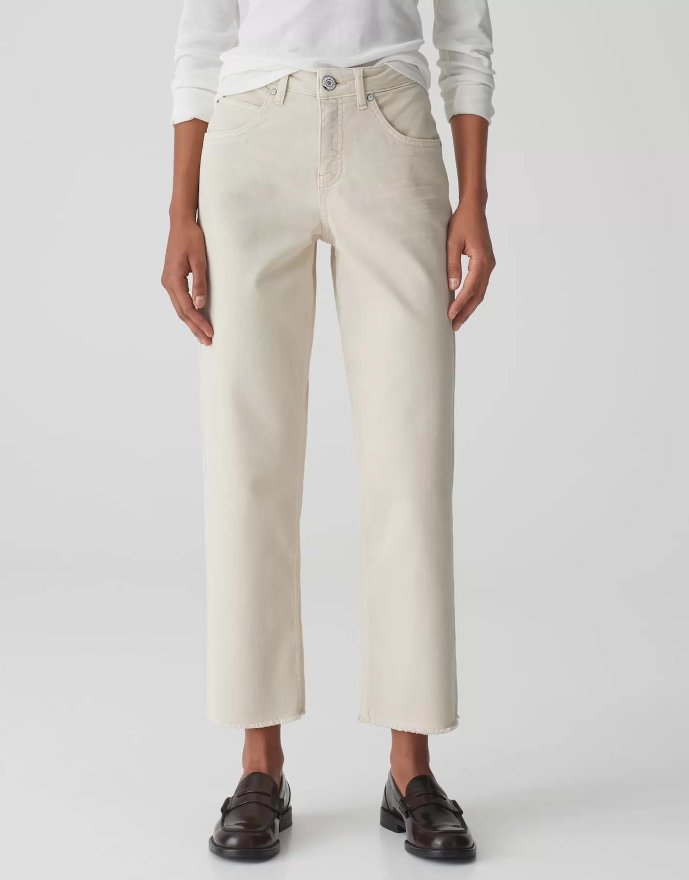 Jeans<OPUS Commander Jean Croisé Large Momito Color Beige En Ligne natural glaze