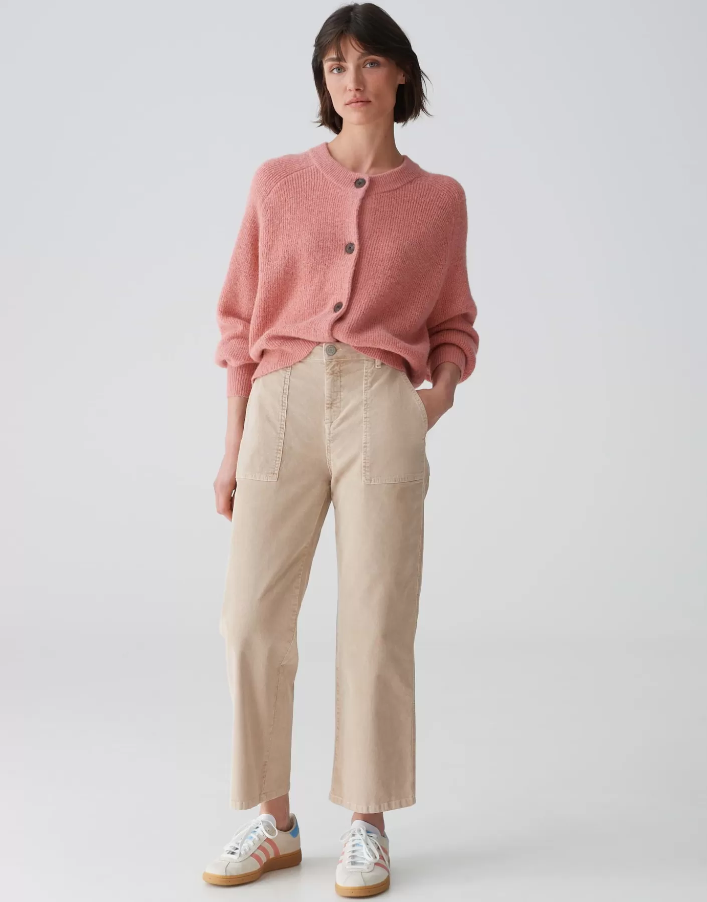 Pantalons | Jeans<OPUS Commander Jean Large Croisé Mokoti Work Beige En Ligne macadamia