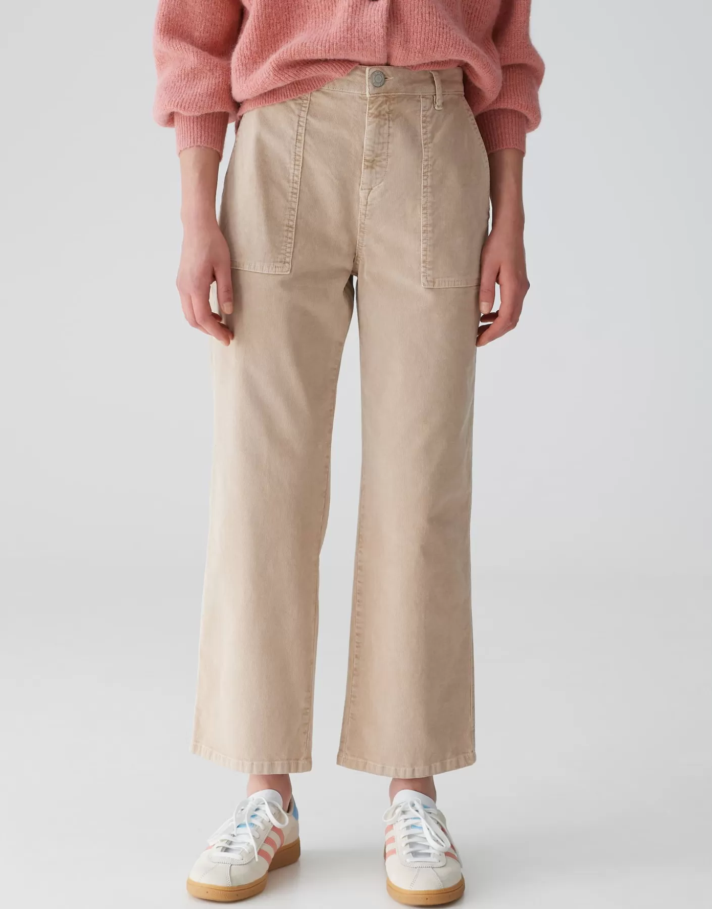 Pantalons | Jeans<OPUS Commander Jean Large Croisé Mokoti Work Beige En Ligne macadamia