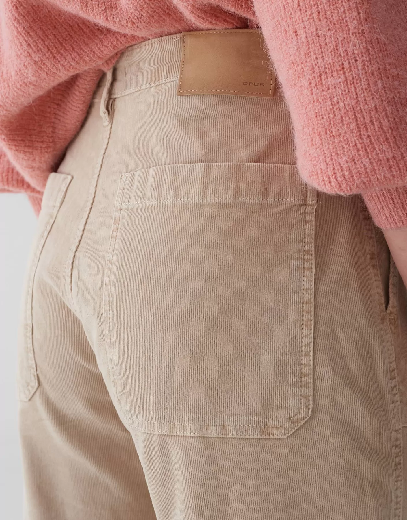 Pantalons | Jeans<OPUS Commander Jean Large Croisé Mokoti Work Beige En Ligne macadamia