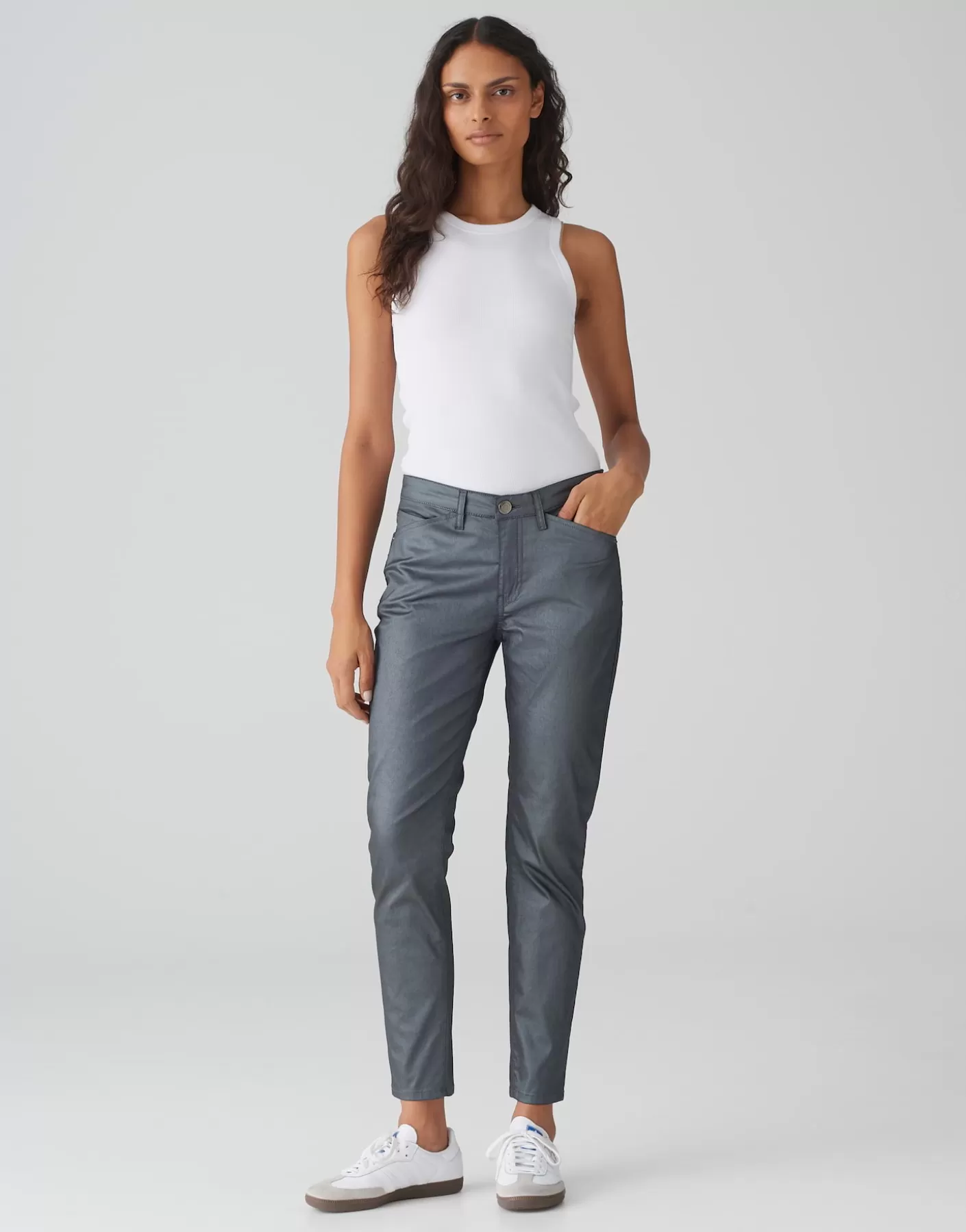 Pantalons | Jeans<OPUS Commander Jean Skinny Emily Classy Gris En Ligne graphite glaze