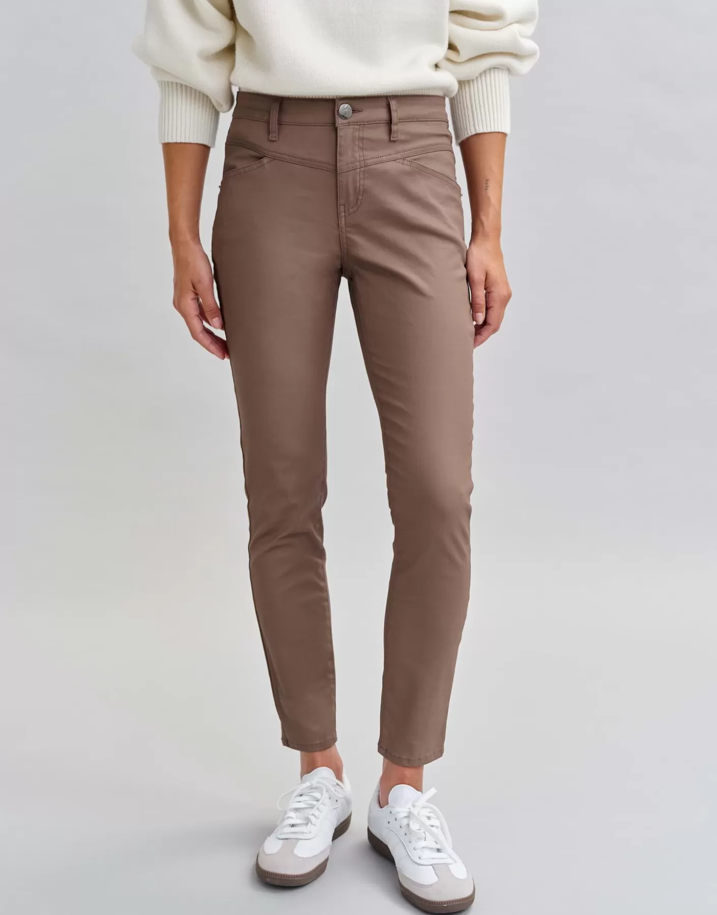 Pantalons | Jeans<OPUS Commander Jeans Slim Evita Remix Marron En Ligne cocoa