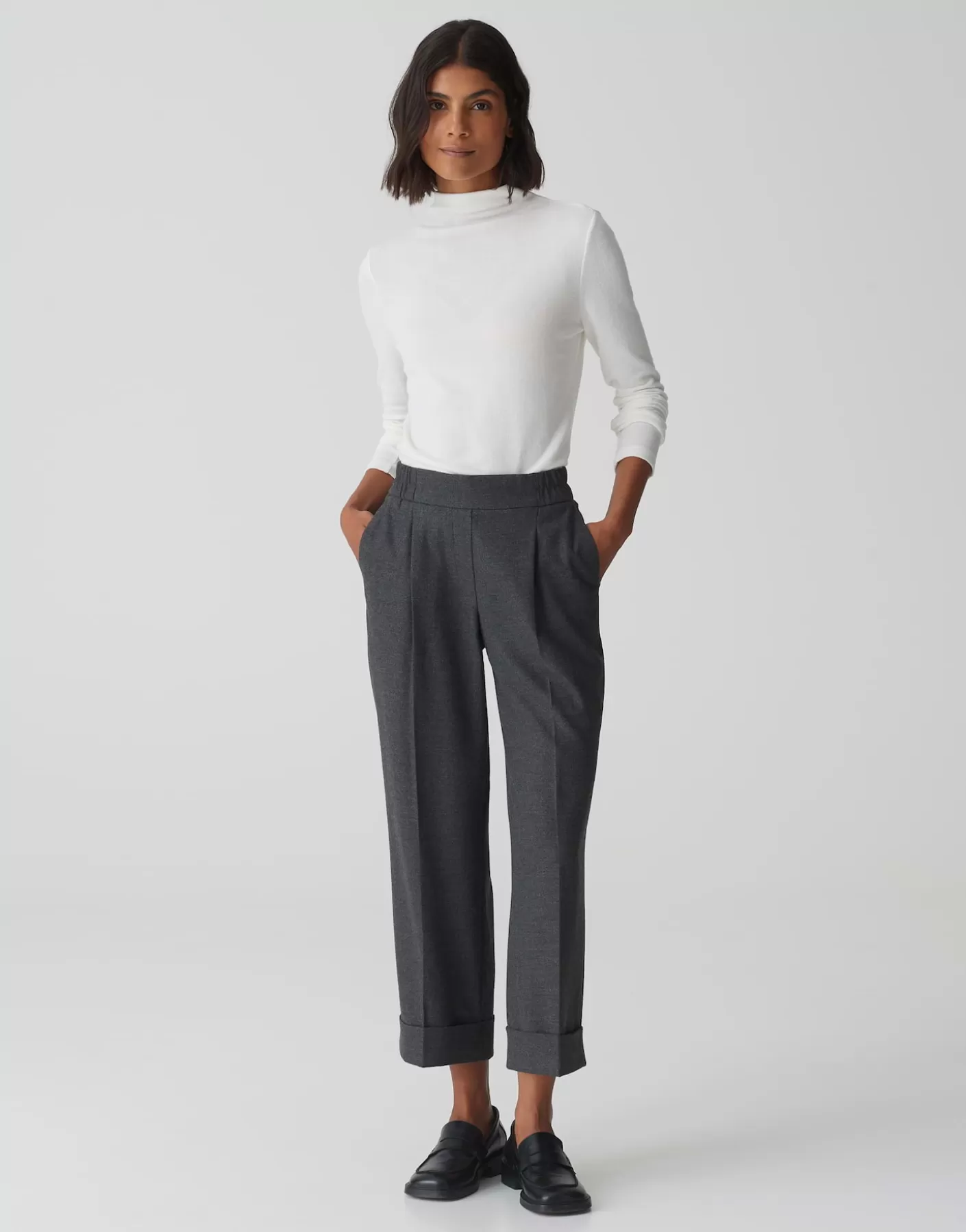 Pantalons<OPUS Commander Pantalon à Plis Maikito Soft Gris En Ligne graphite glaze