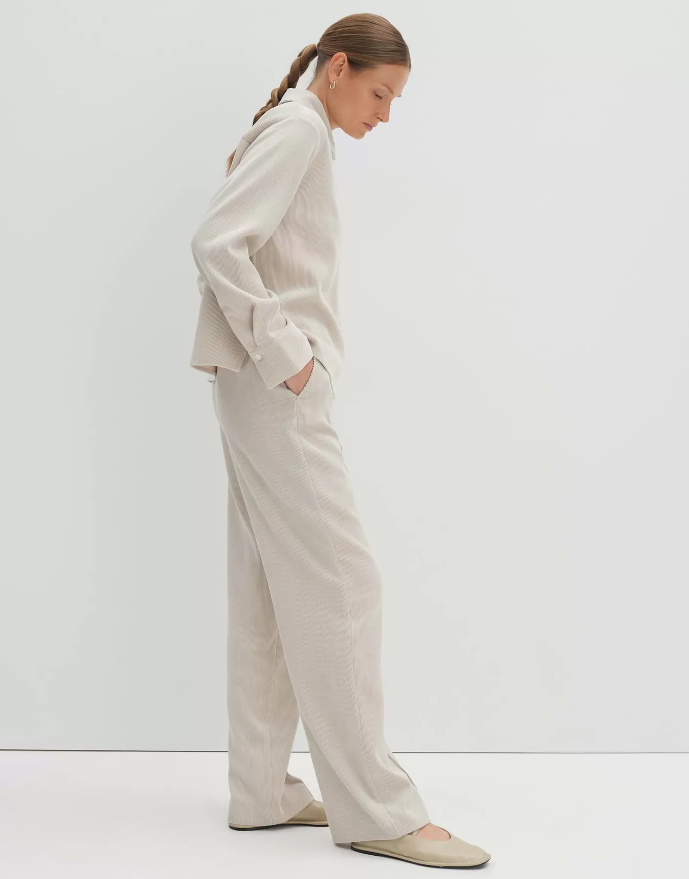 Pantalons<OPUS Commander Pantalon En Velours Côtelé Cenya Corduroy Beige En Ligne mellow mélange