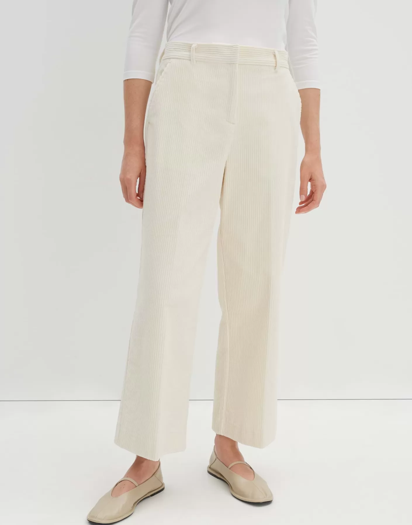 Pantalons<OPUS Commander Pantalon En Velours Côtelé Cisilia Corduroy Blanc En Ligne soft cream