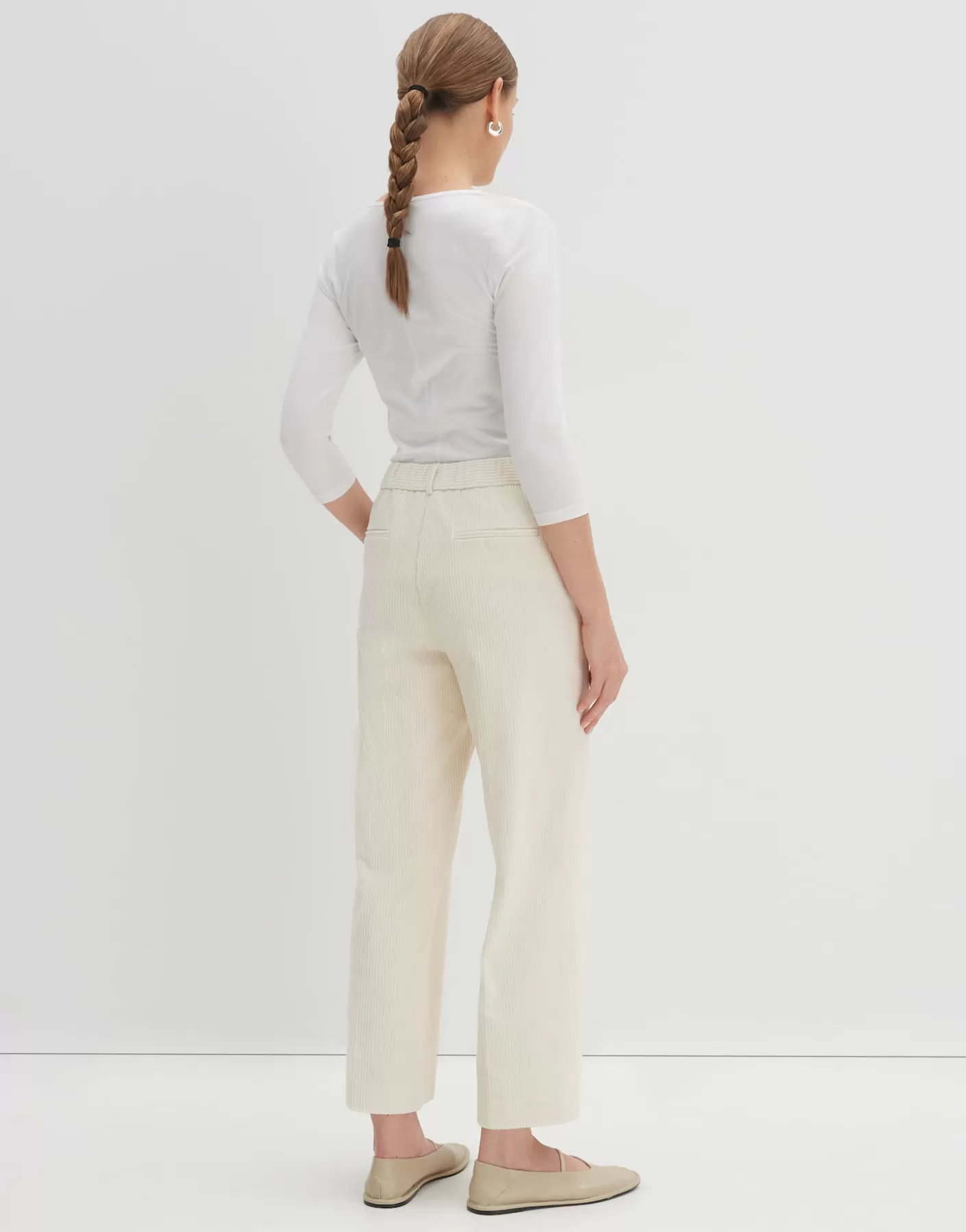 Pantalons<OPUS Commander Pantalon En Velours Côtelé Cisilia Corduroy Blanc En Ligne soft cream