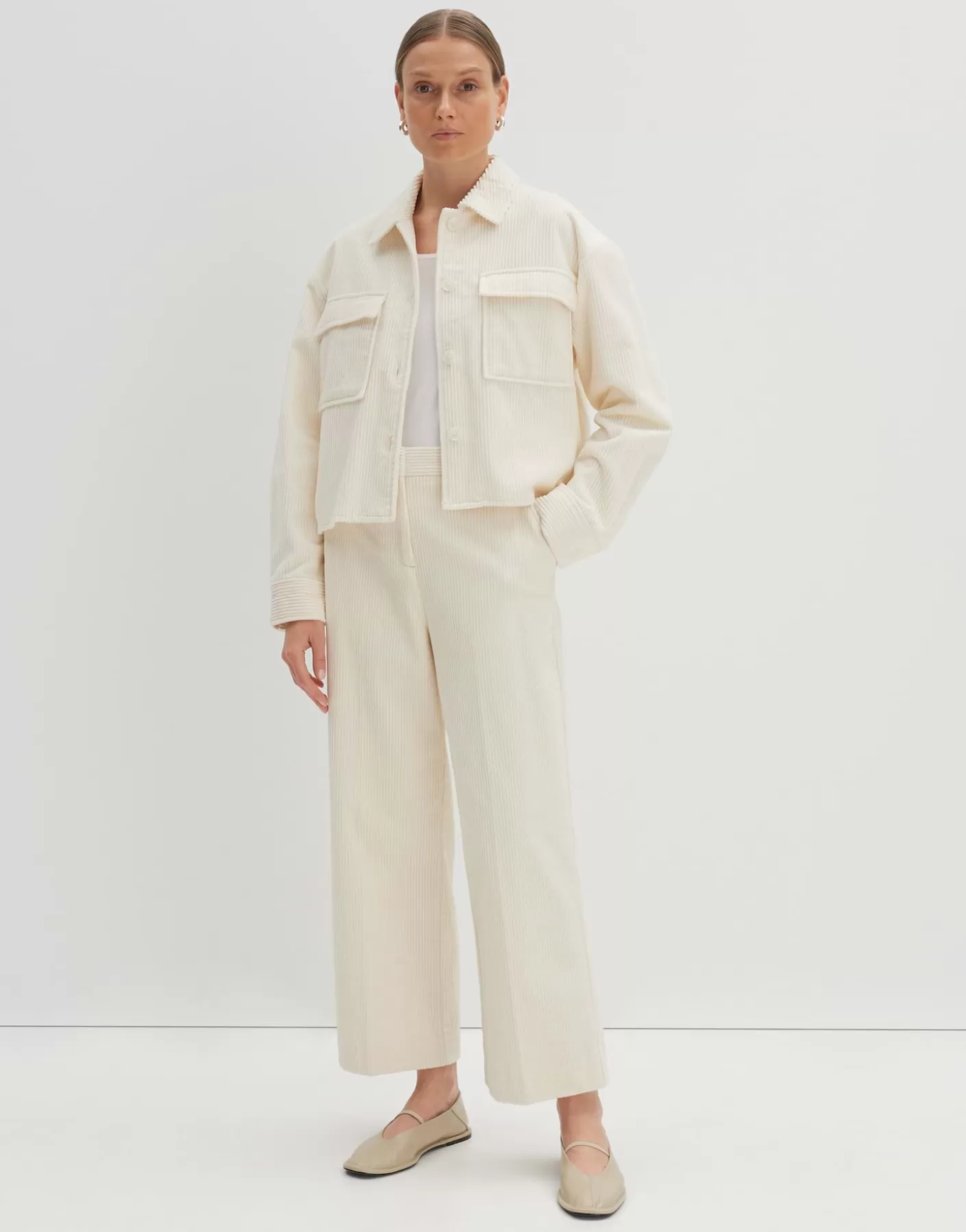 Pantalons<OPUS Commander Pantalon En Velours Côtelé Cisilia Corduroy Blanc En Ligne soft cream