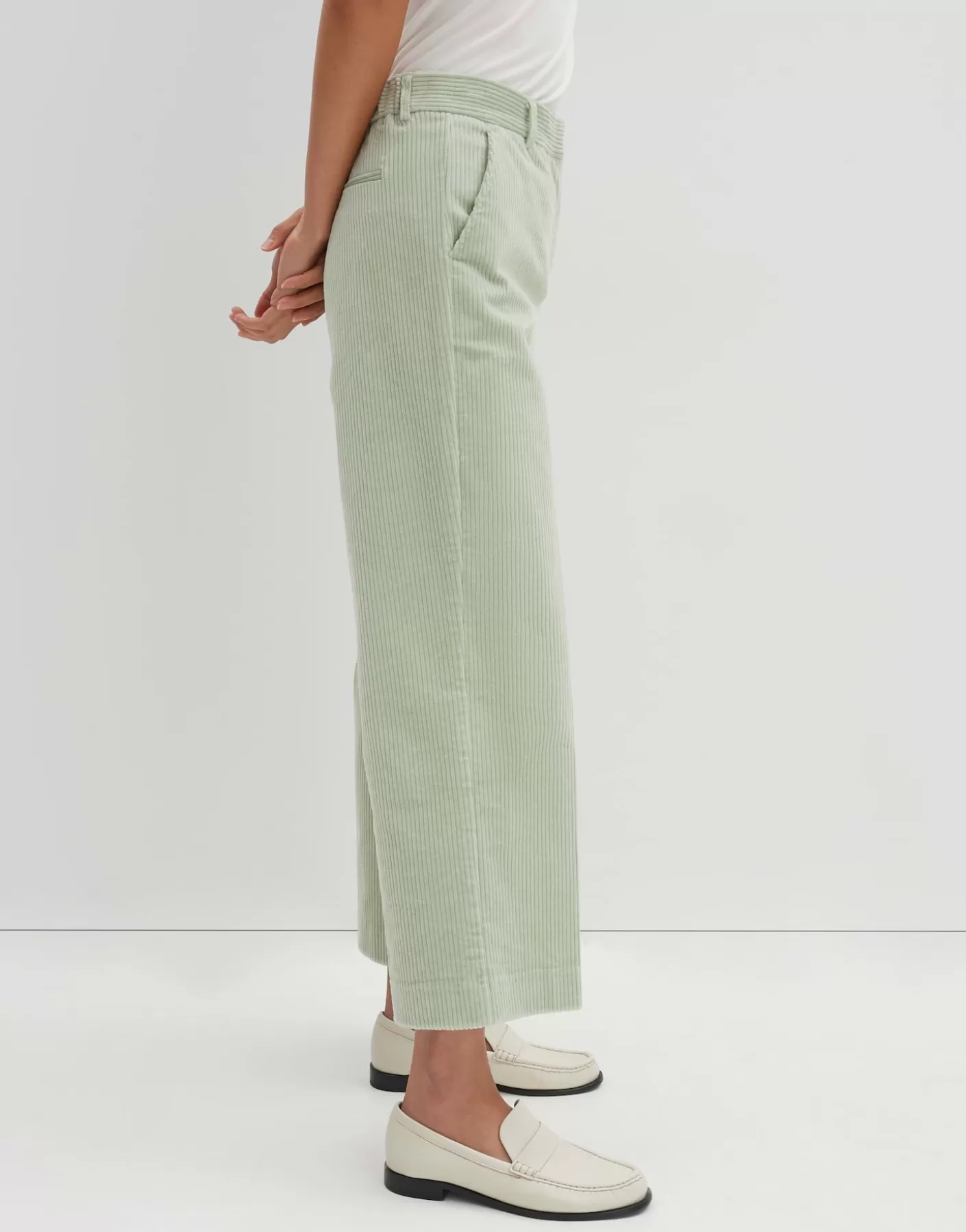 Pantalons<OPUS Commander Pantalon En Velours Côtelé Cisilia Corduroy Vert En Ligne pale jade