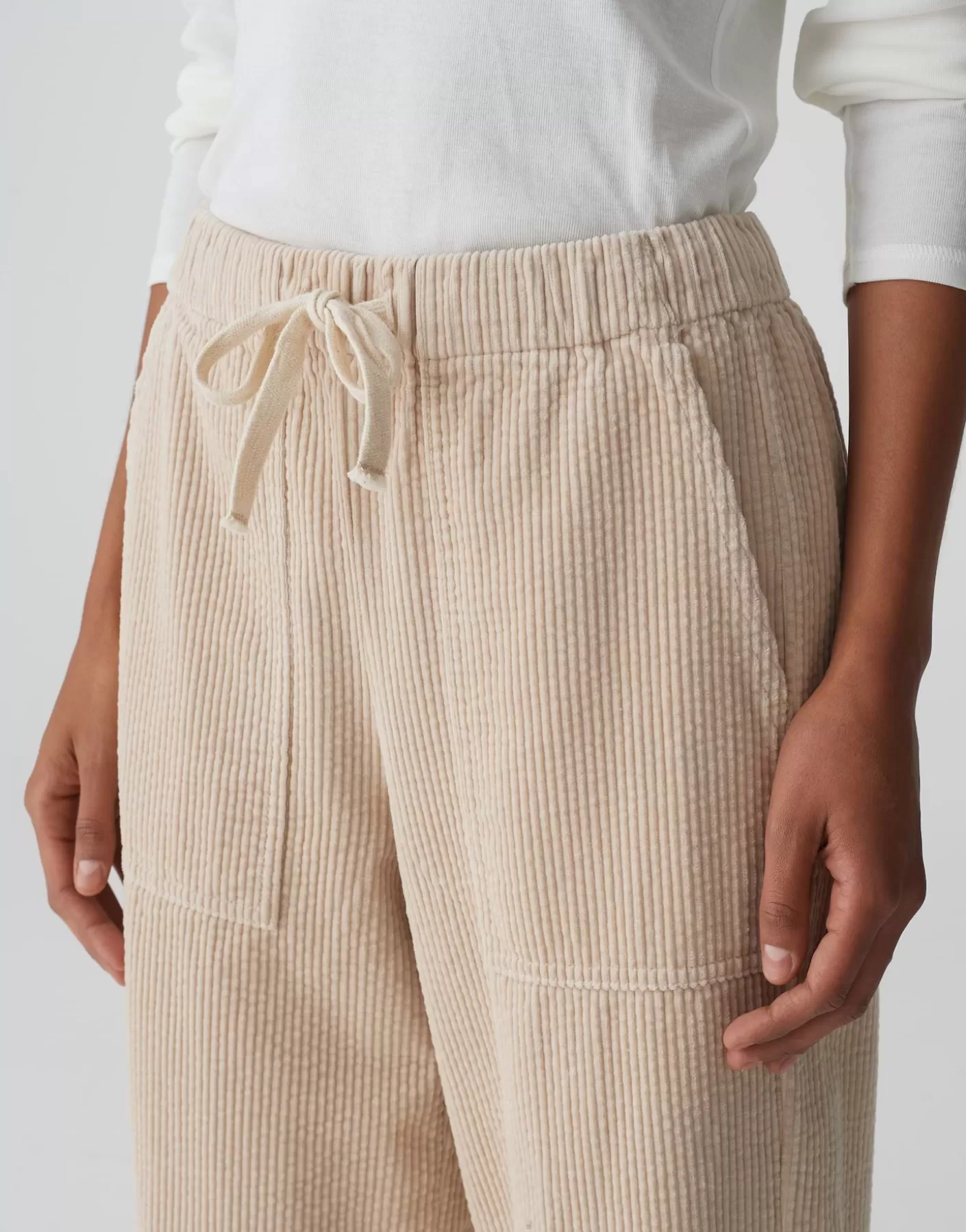 Pantalons<OPUS Commander Pantalon En Velours Côtelé Malpi Cargo Beige En Ligne macadamia