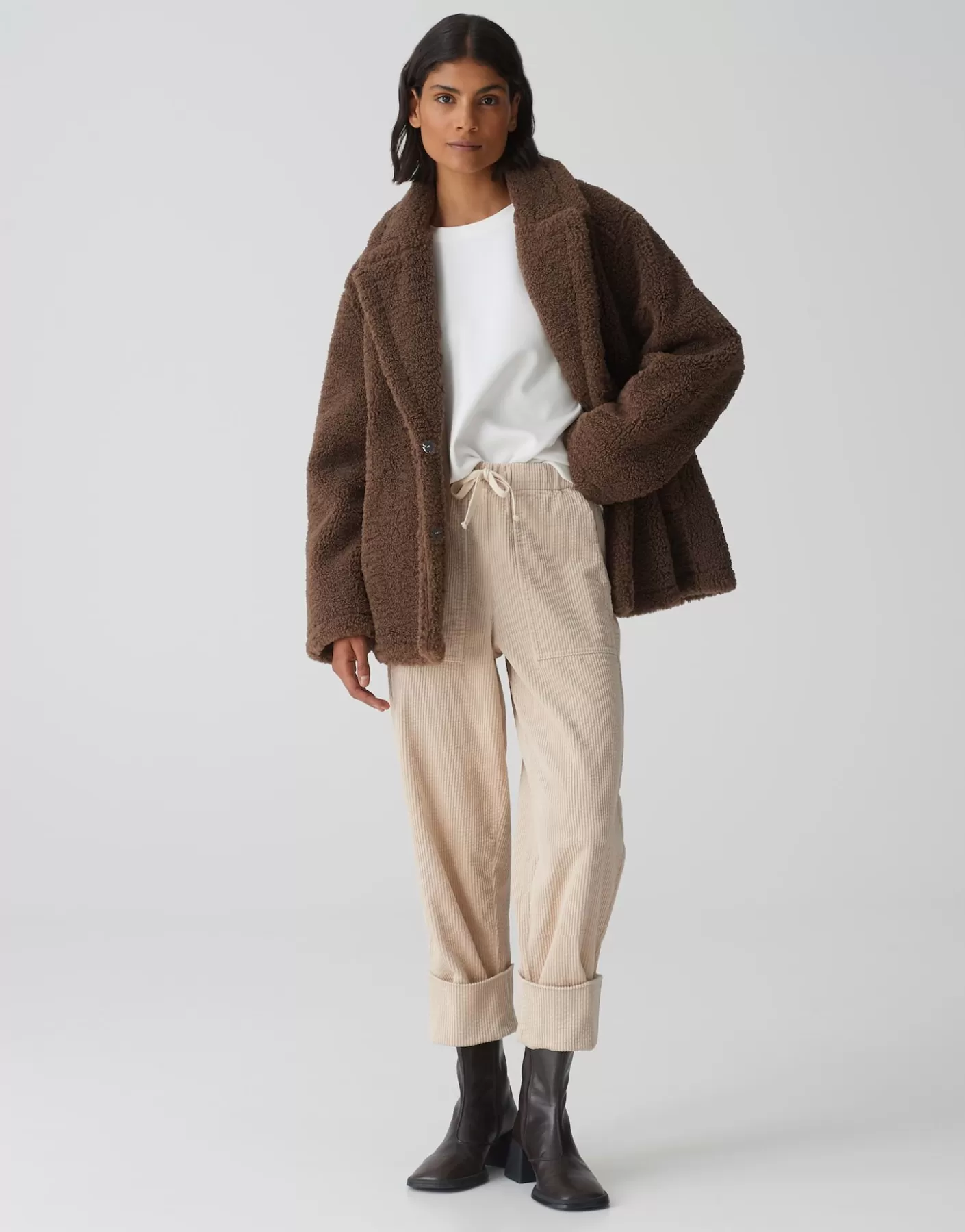 Pantalons<OPUS Commander Pantalon En Velours Côtelé Malpi Cargo Beige En Ligne macadamia