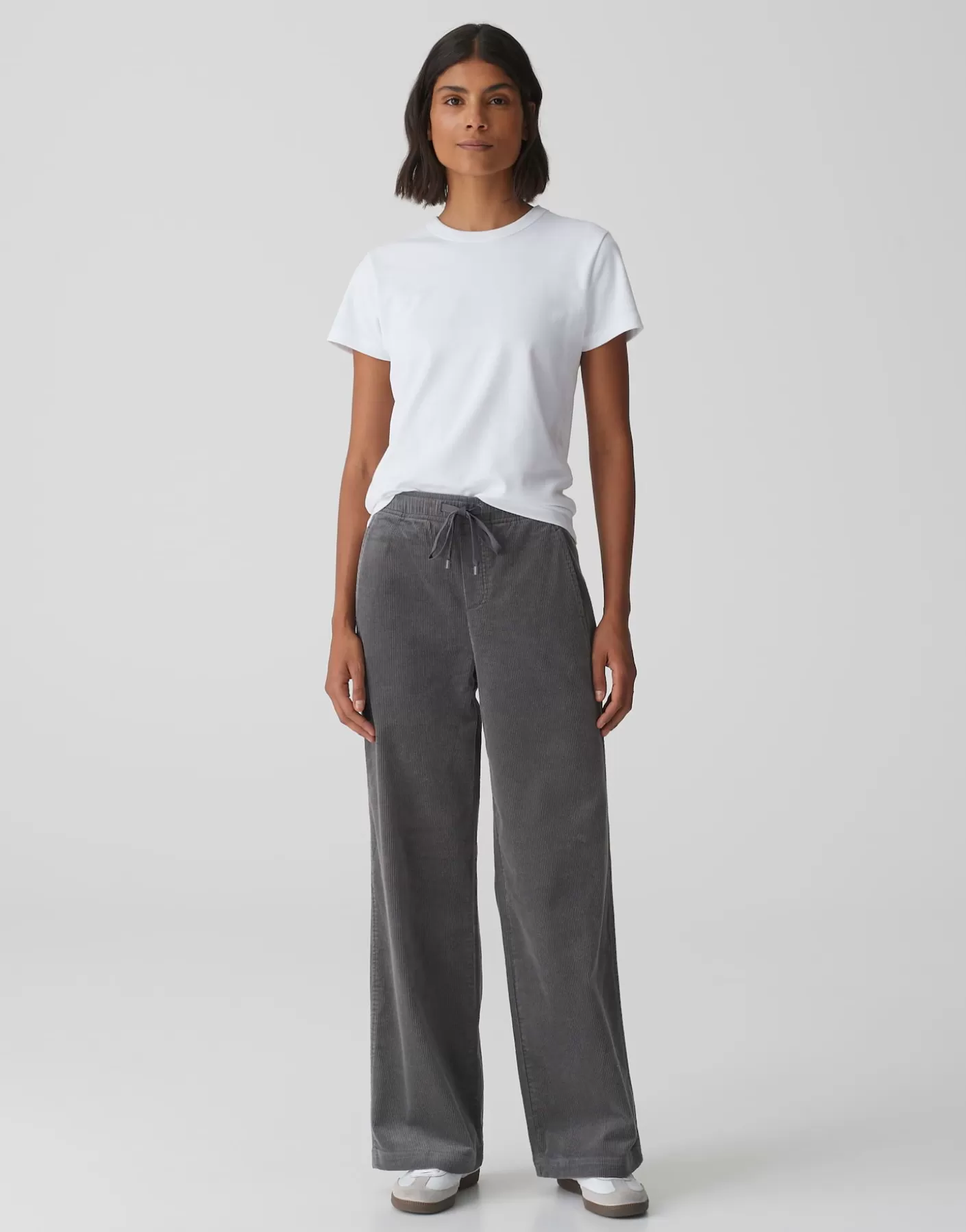 Pantalons | Meilleures Ventes<OPUS Commander Pantalon En Velours Côtelé Mileni Track Gris En Ligne graphite glaze