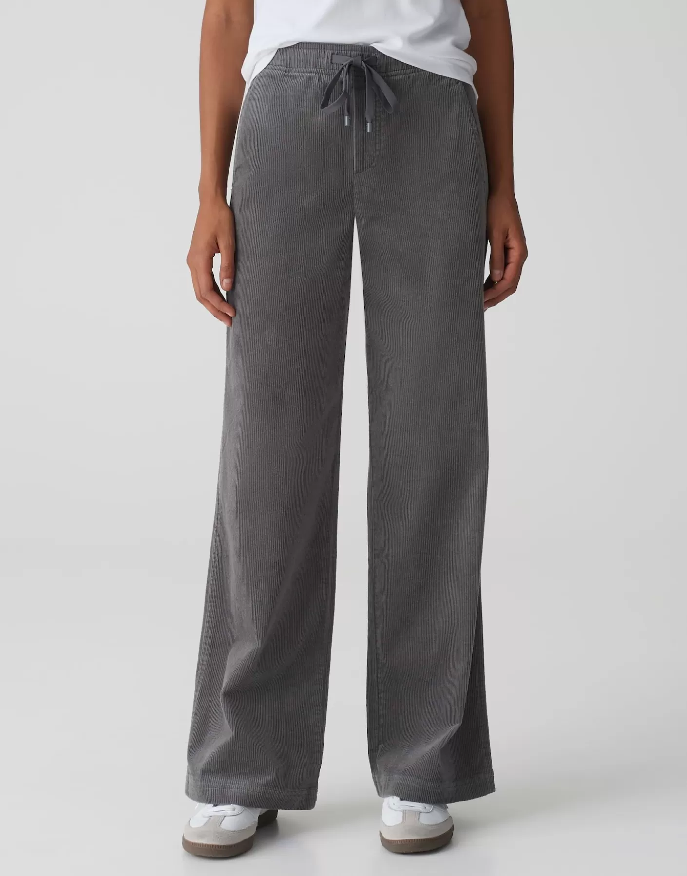 Pantalons | Meilleures Ventes<OPUS Commander Pantalon En Velours Côtelé Mileni Track Gris En Ligne graphite glaze