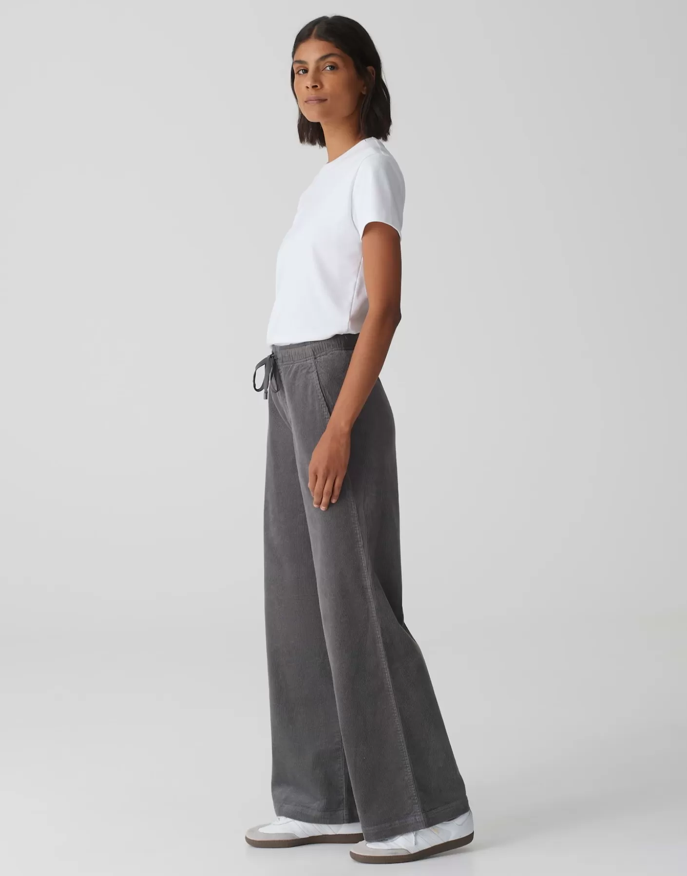 Pantalons | Meilleures Ventes<OPUS Commander Pantalon En Velours Côtelé Mileni Track Gris En Ligne graphite glaze