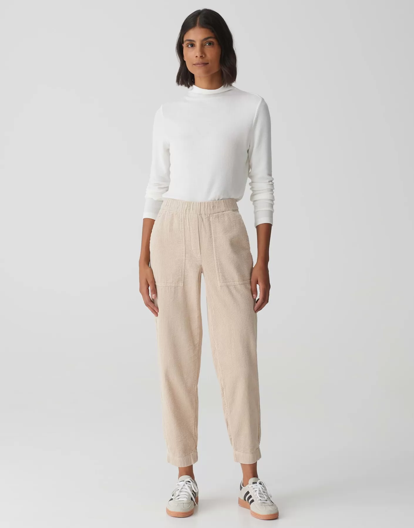 Pantalons<OPUS Commander Pantalon En Velours Côtelé Myha Corduroy Beige En Ligne macadamia