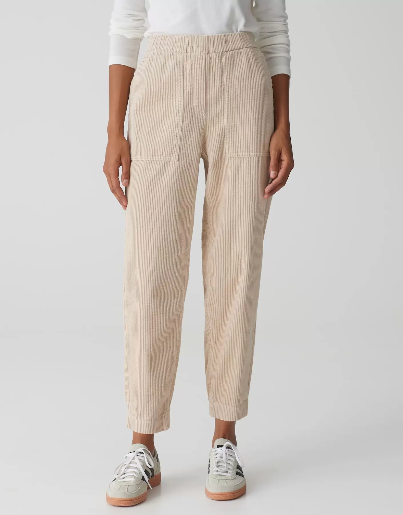 Pantalons<OPUS Commander Pantalon En Velours Côtelé Myha Corduroy Beige En Ligne macadamia