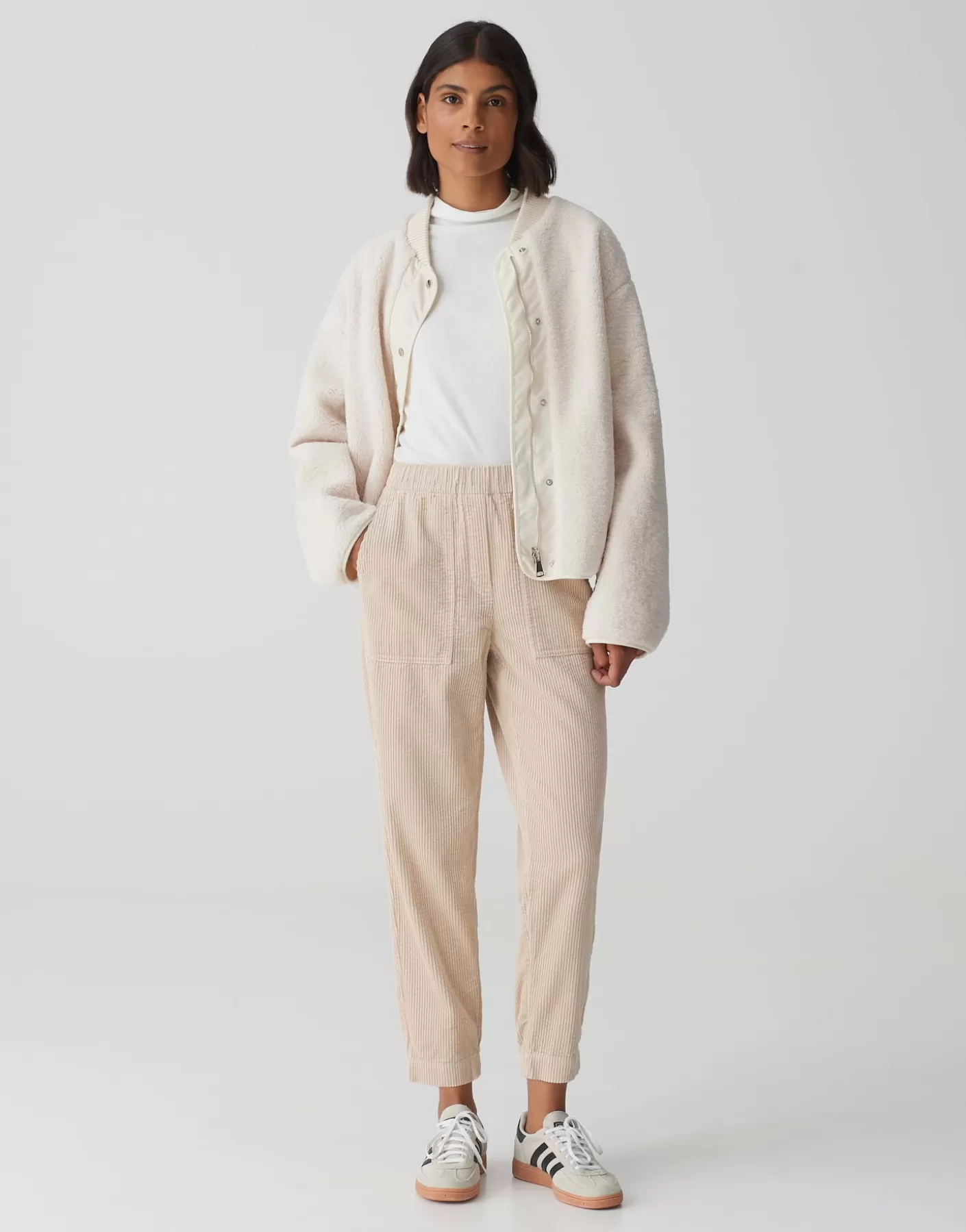 Pantalons<OPUS Commander Pantalon En Velours Côtelé Myha Corduroy Beige En Ligne macadamia