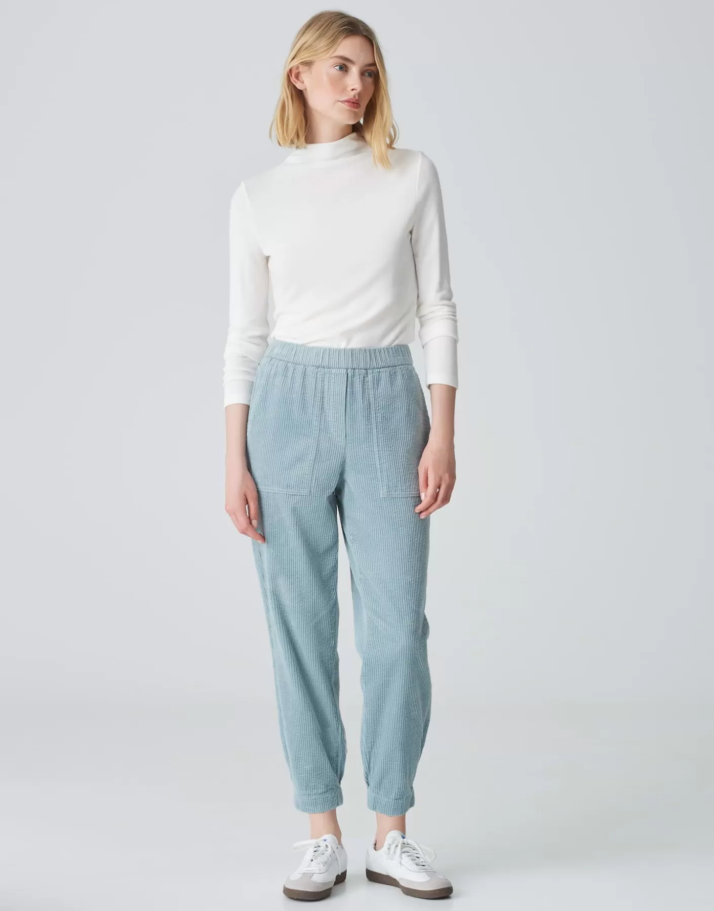 Pantalons<OPUS Commander Pantalon En Velours Côtelé Myha Corduroy Bleu En Ligne glacier blue