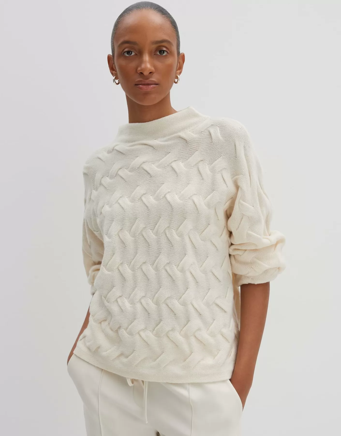 Maille<OPUS Commander Pull En Tricot Câblé Teluna Blanc En Ligne soft cream