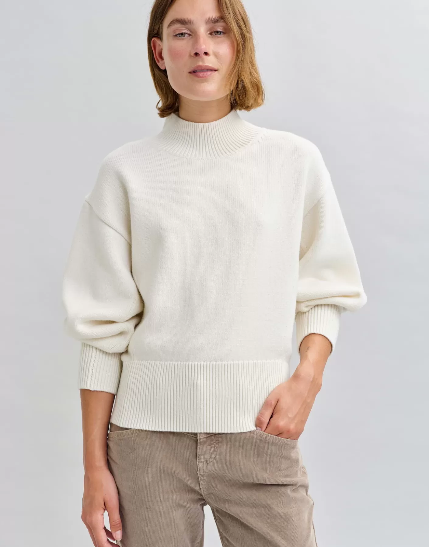 Maille<OPUS Commander Pull En Tricot Pandini Blanc En Ligne soft cream